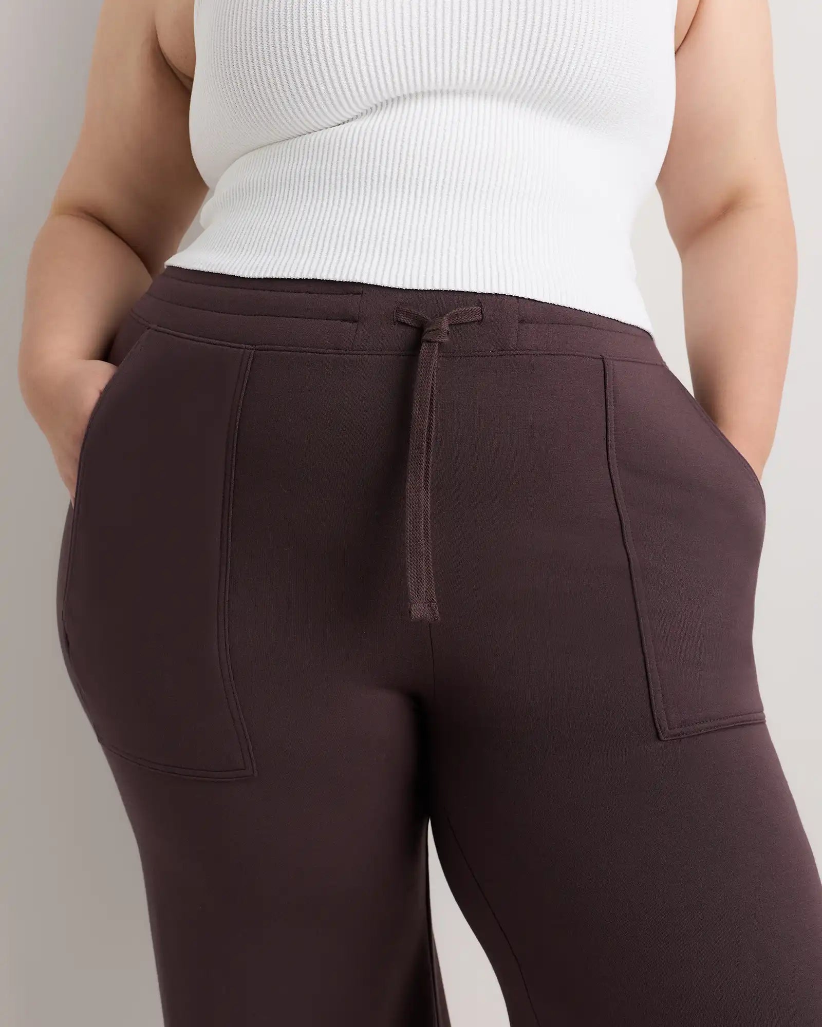 SuperSoft Fleece Cropped Wide Leg Pants