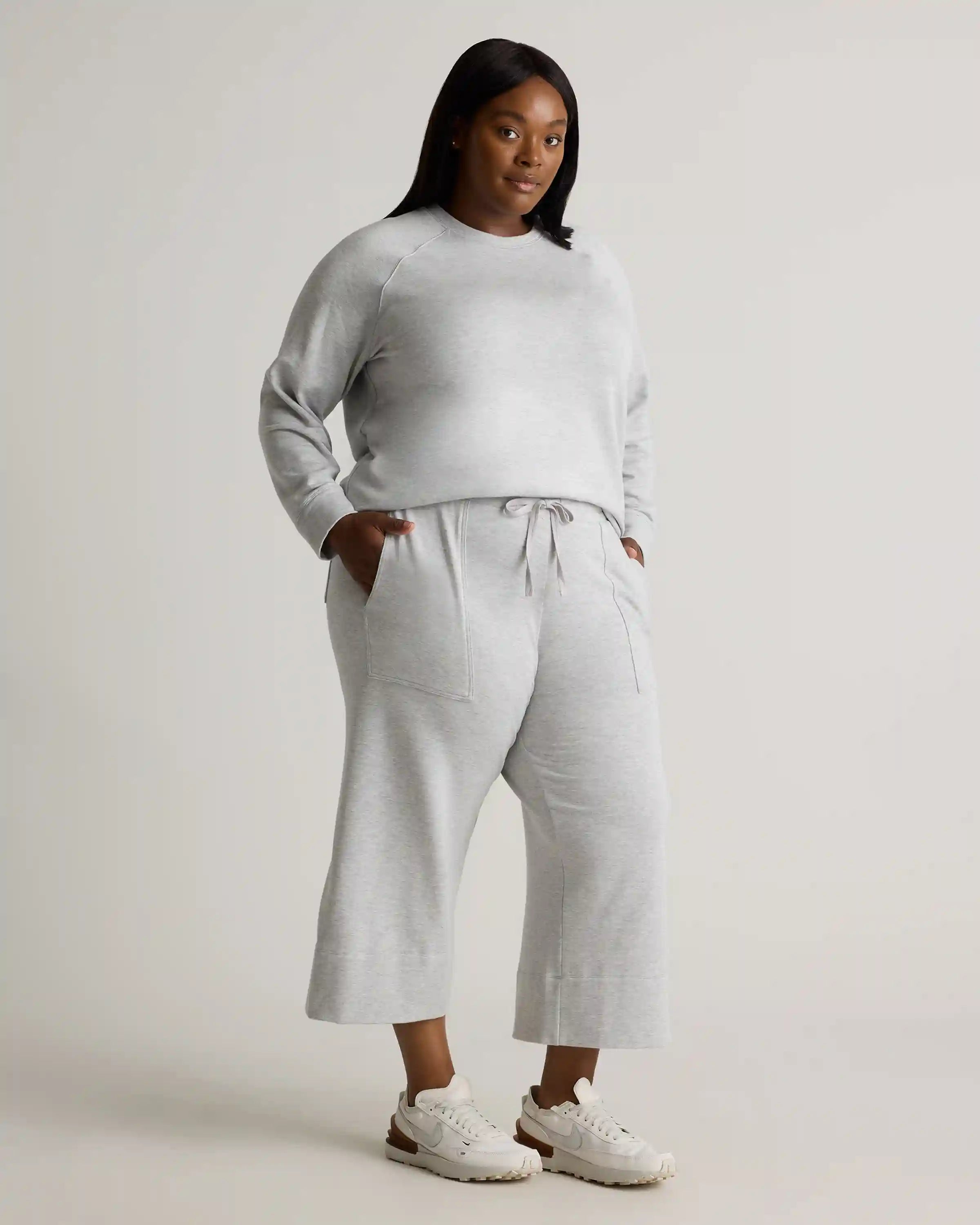 SuperSoft Fleece Cropped Wide Leg Pants
