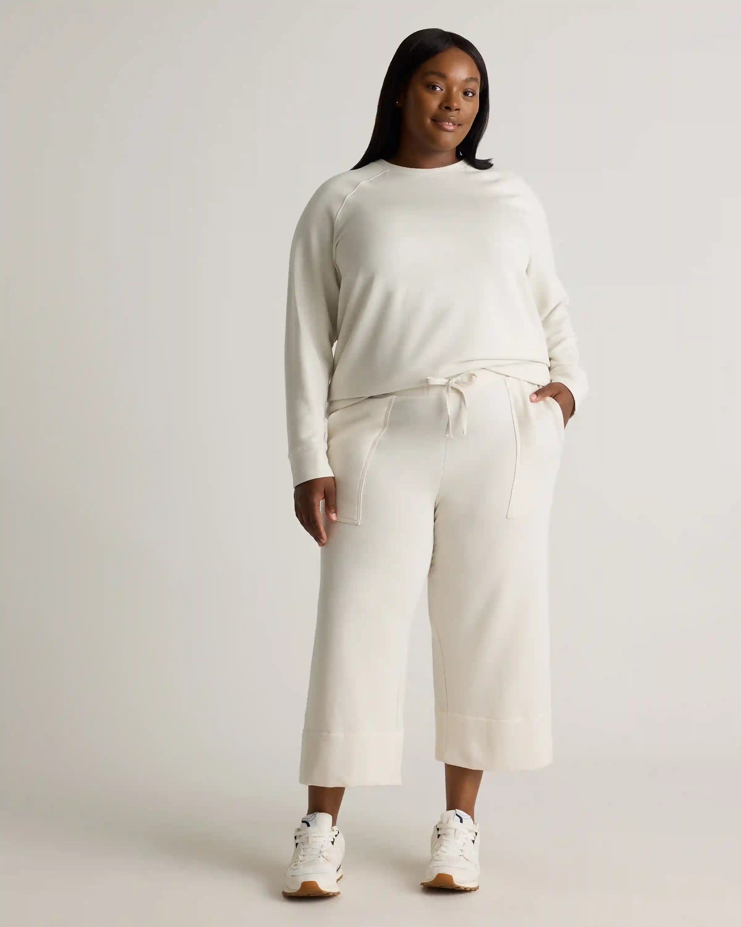 SuperSoft Fleece Cropped Wide Leg Pants
