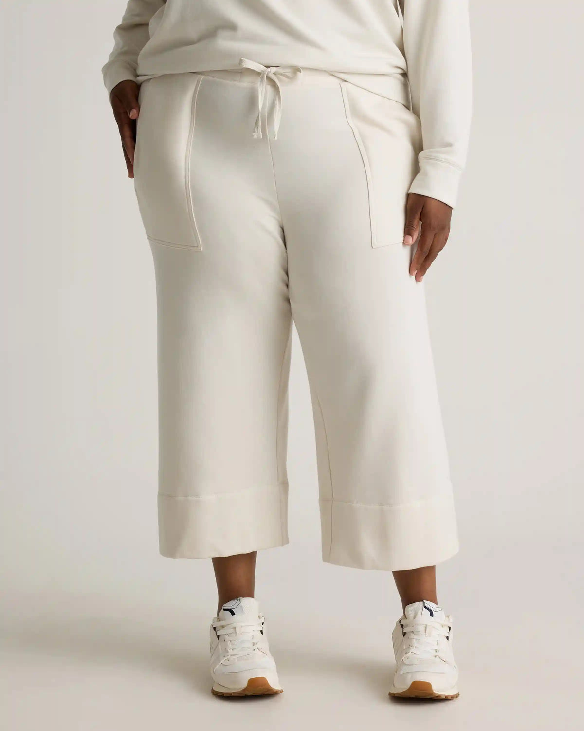 SuperSoft Fleece Cropped Wide Leg Pants