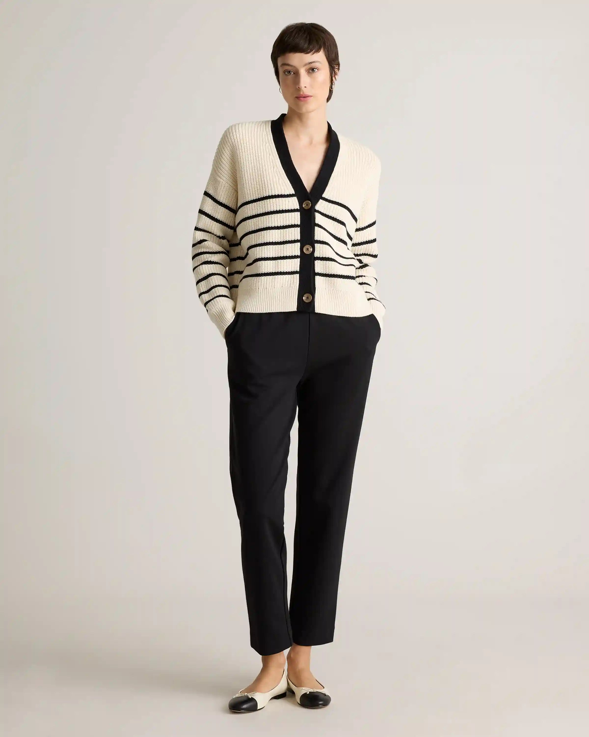 Organic Cotton Double Knit Straight Pants