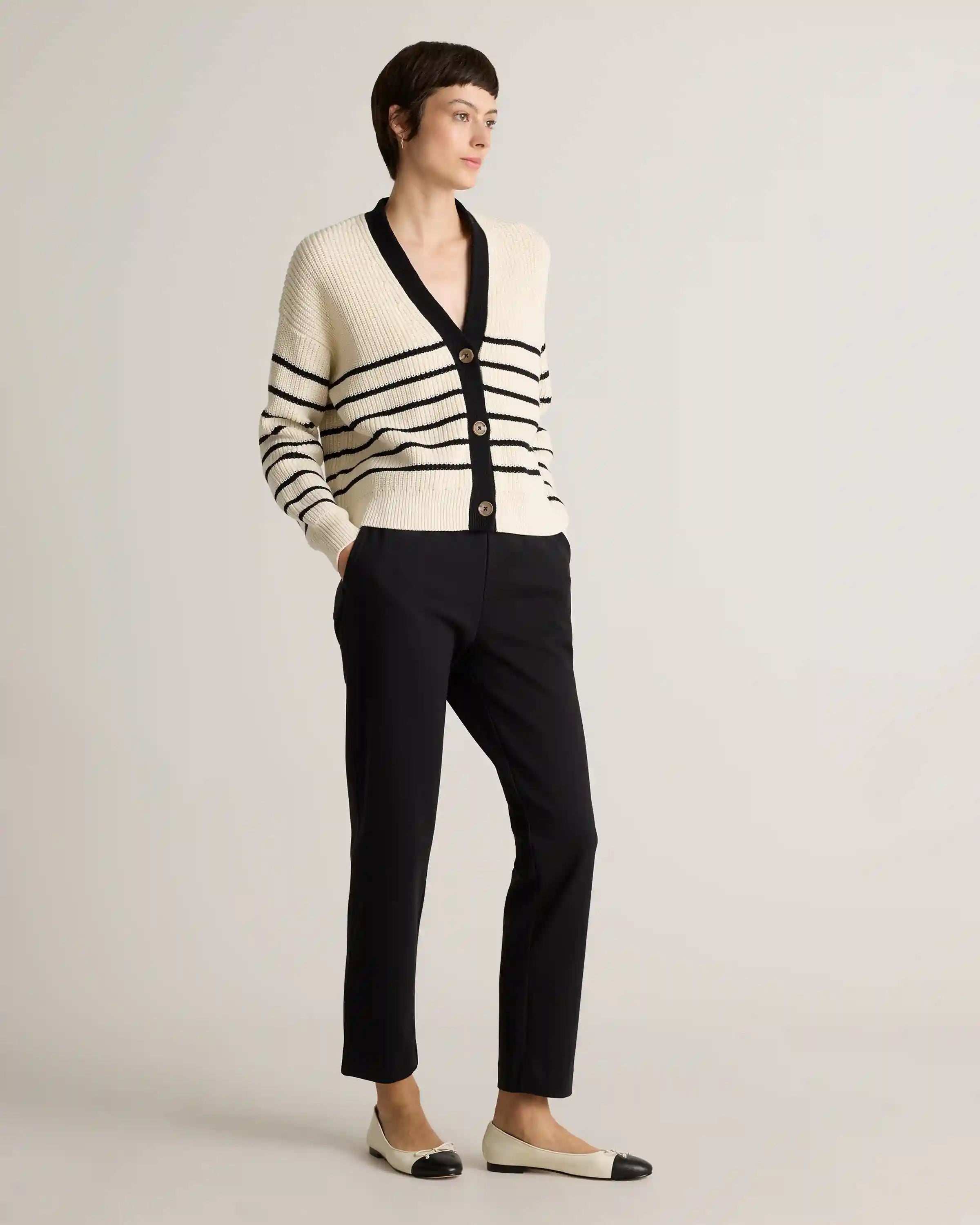 Organic Cotton Double Knit Straight Pants