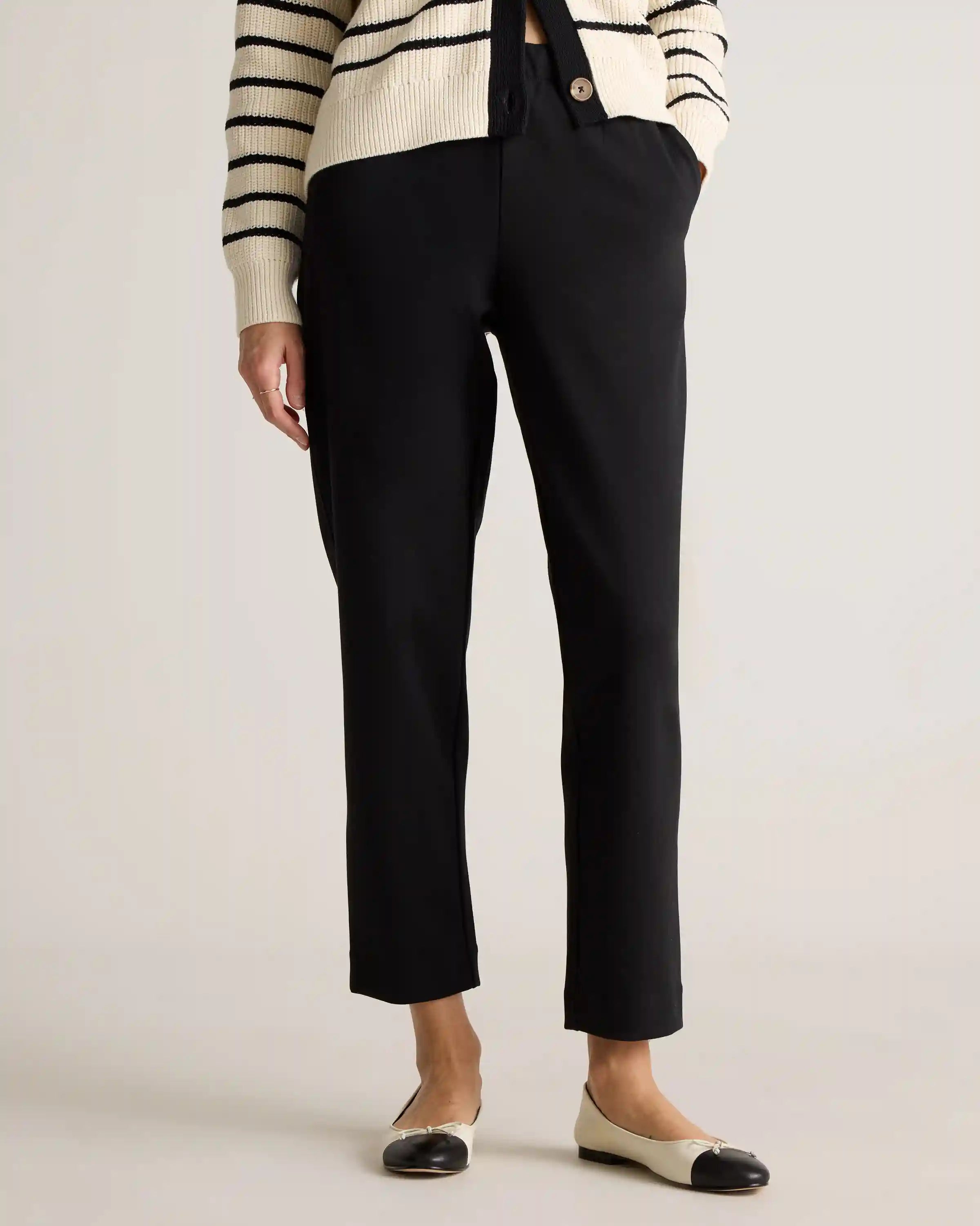 Organic Cotton Double Knit Straight Pants