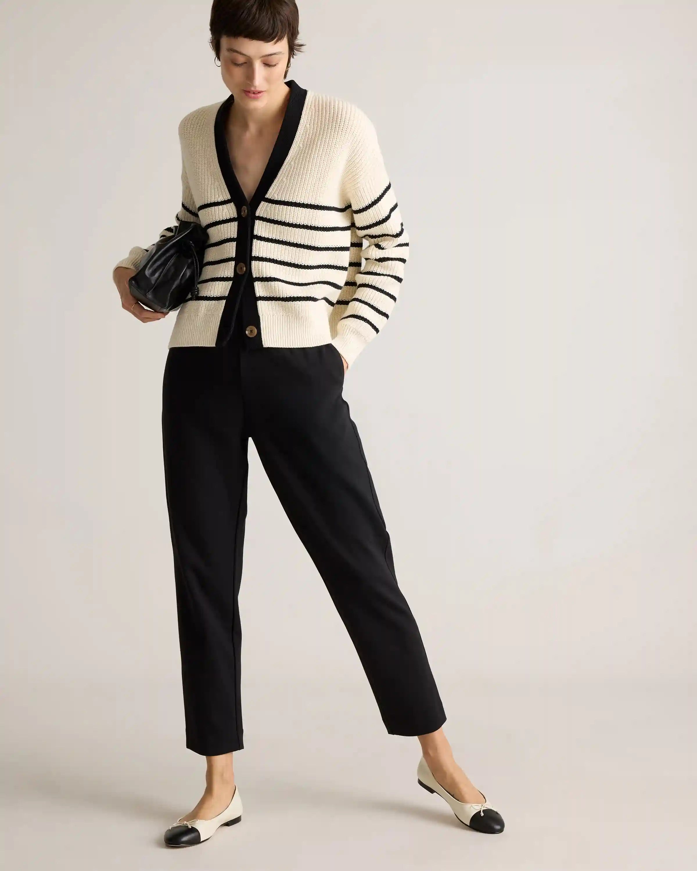 Organic Cotton Double Knit Straight Pants