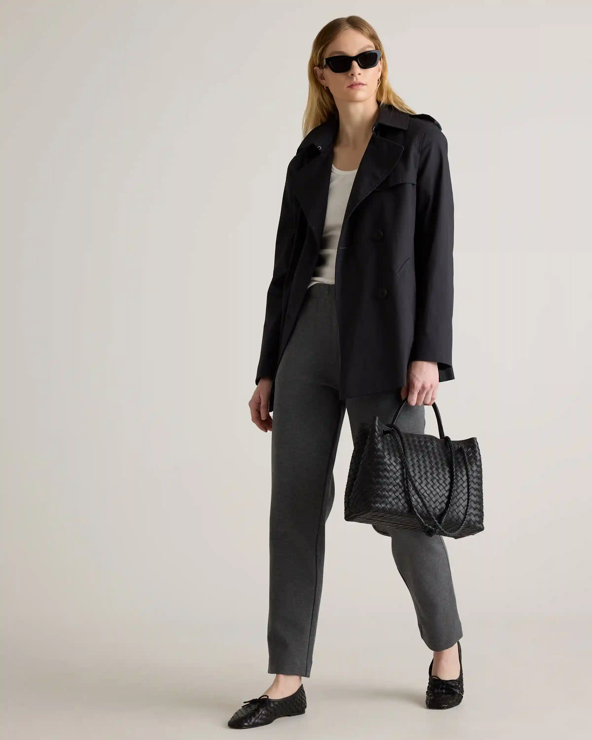 Organic Cotton Double Knit Straight Pants