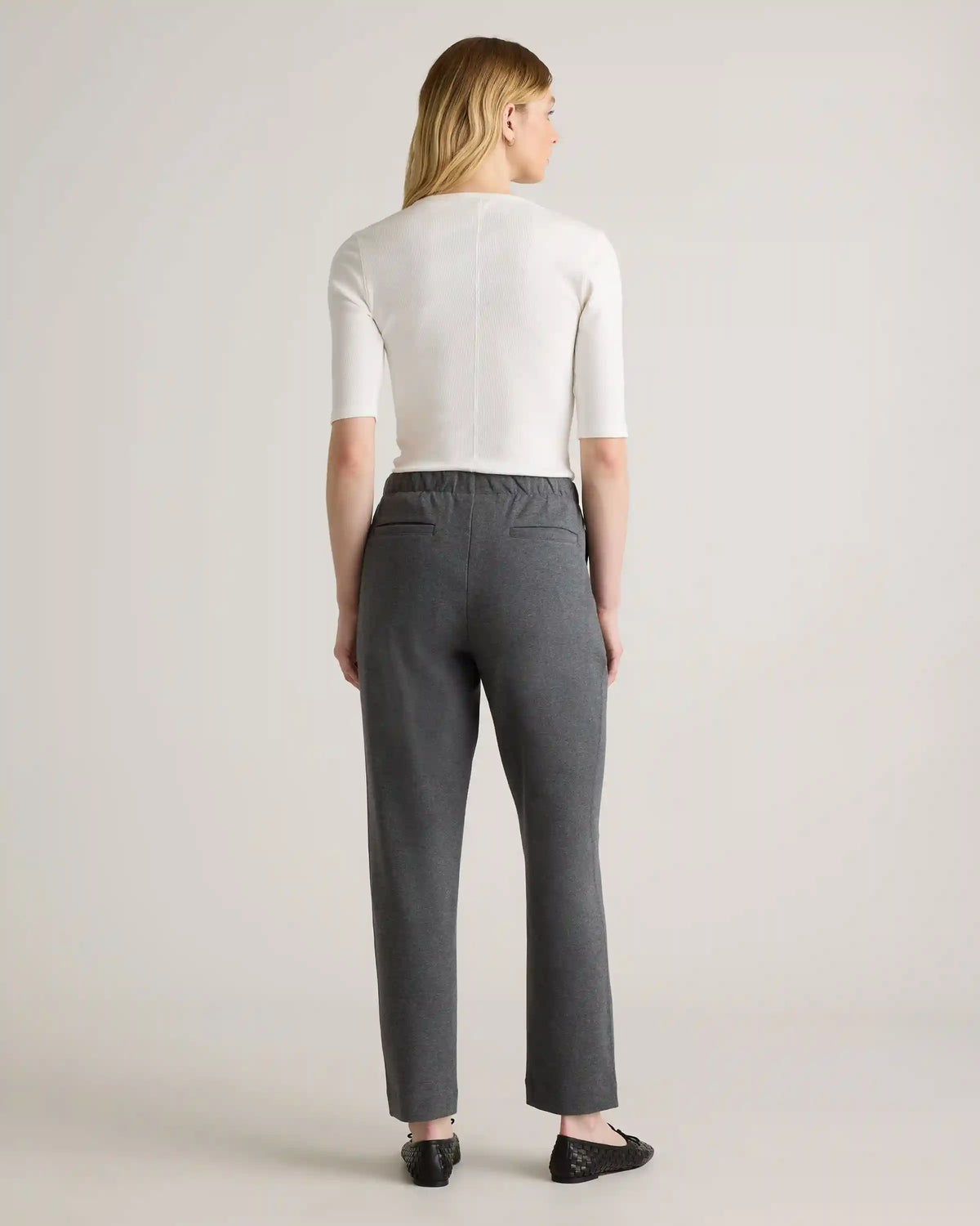 Organic Cotton Double Knit Straight Pants