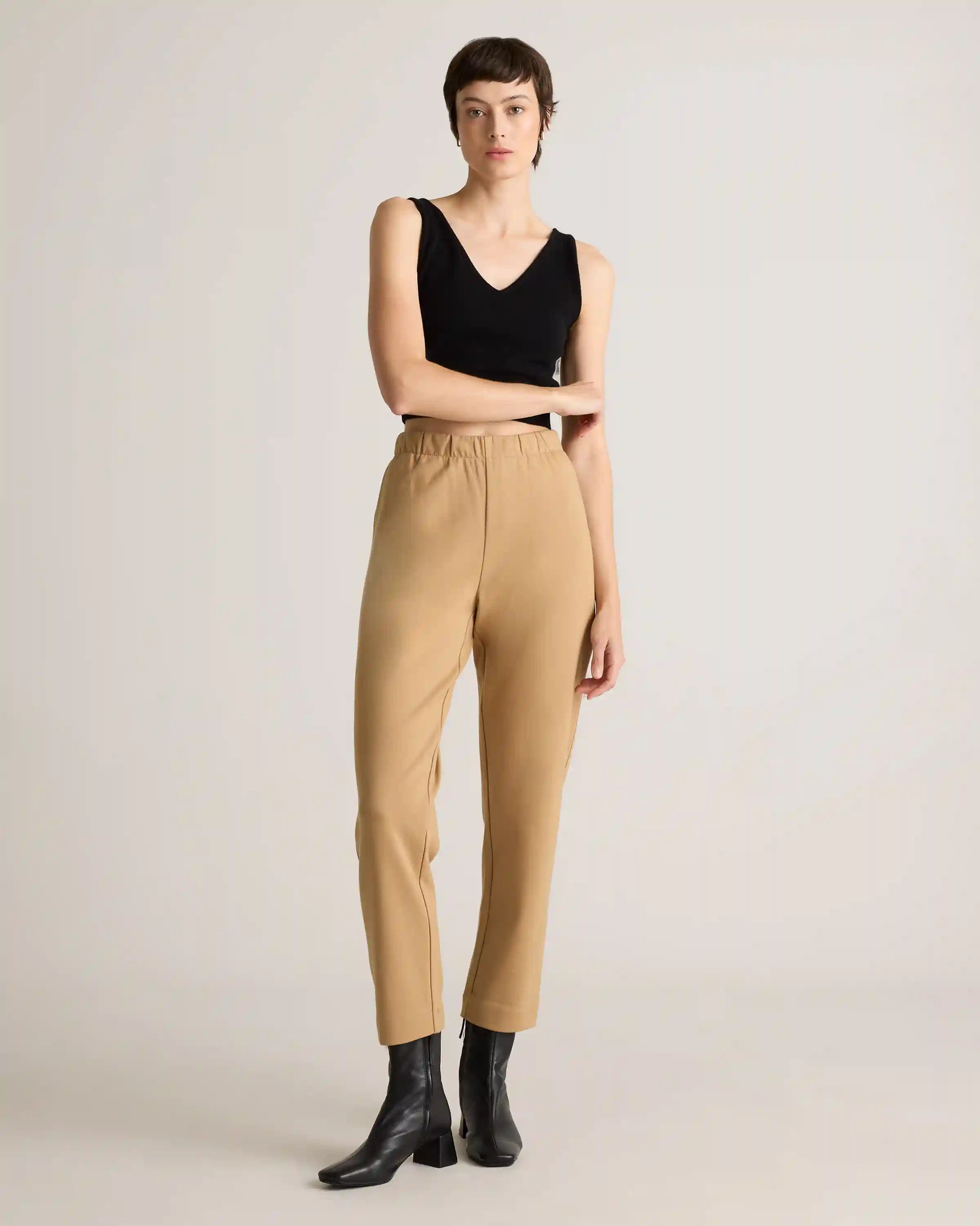 Organic Cotton Double Knit Straight Pants