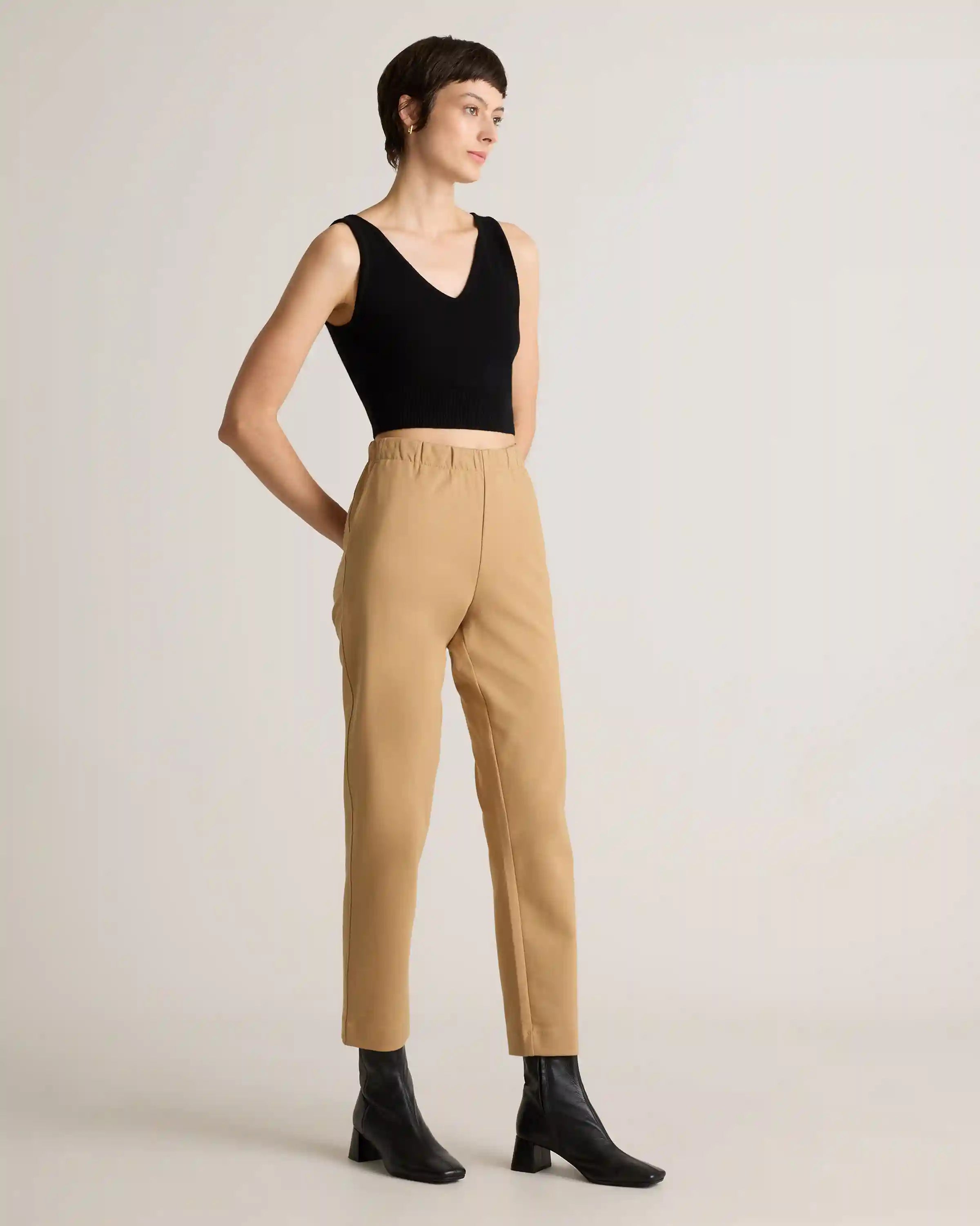 Organic Cotton Double Knit Straight Pants