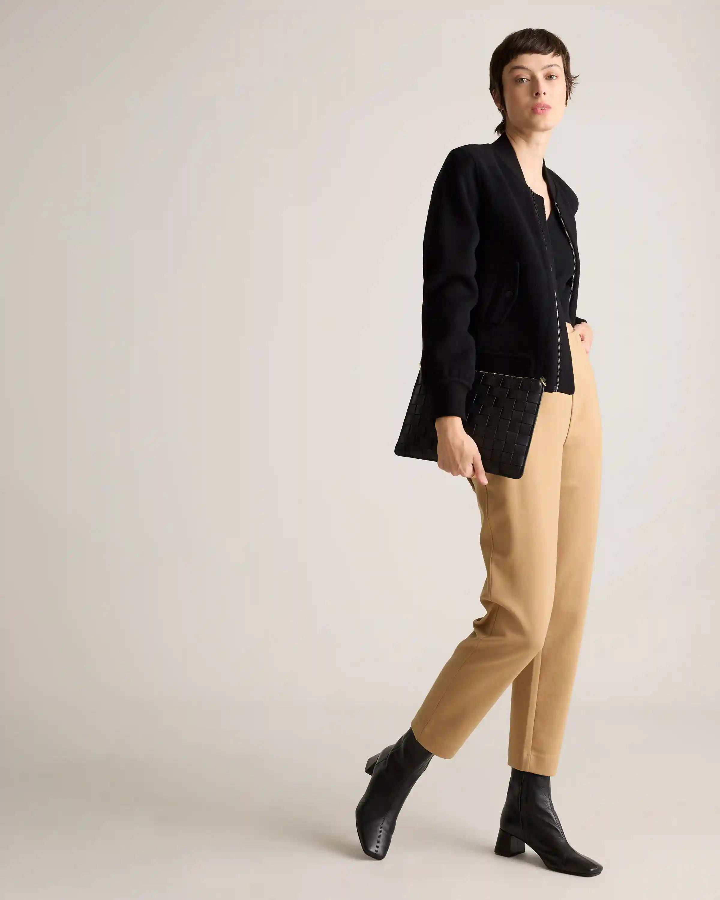 Organic Cotton Double Knit Straight Pants