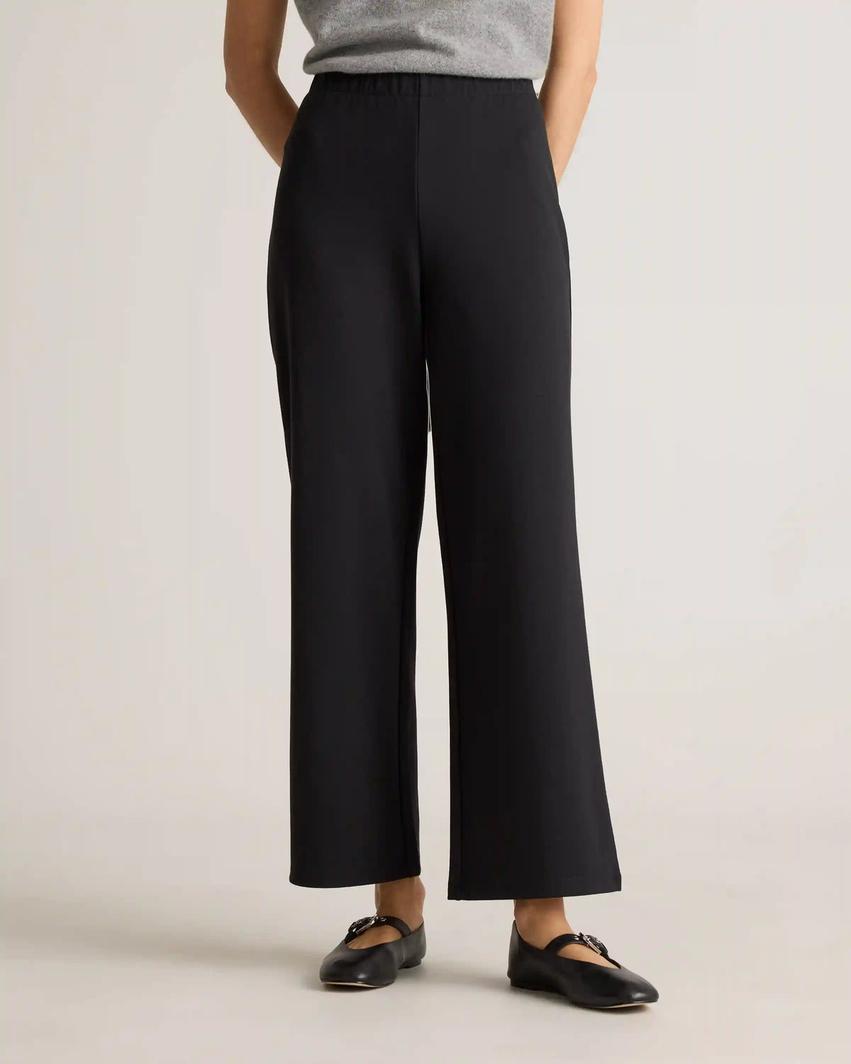 Organic Cotton Double Knit Wide Leg Pants