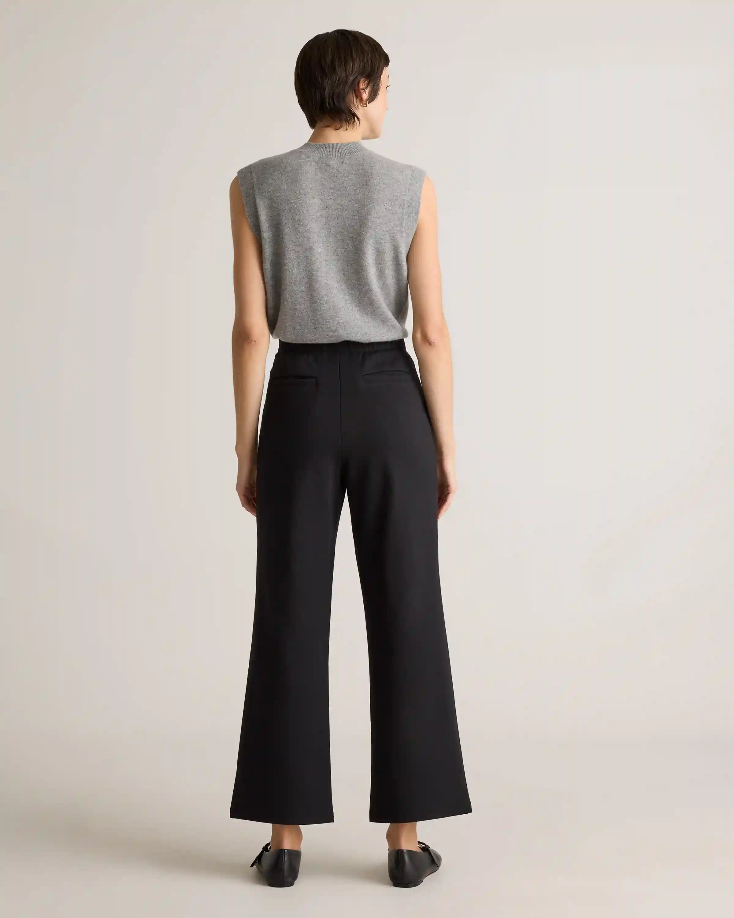 Organic Cotton Double Knit Wide Leg Pants