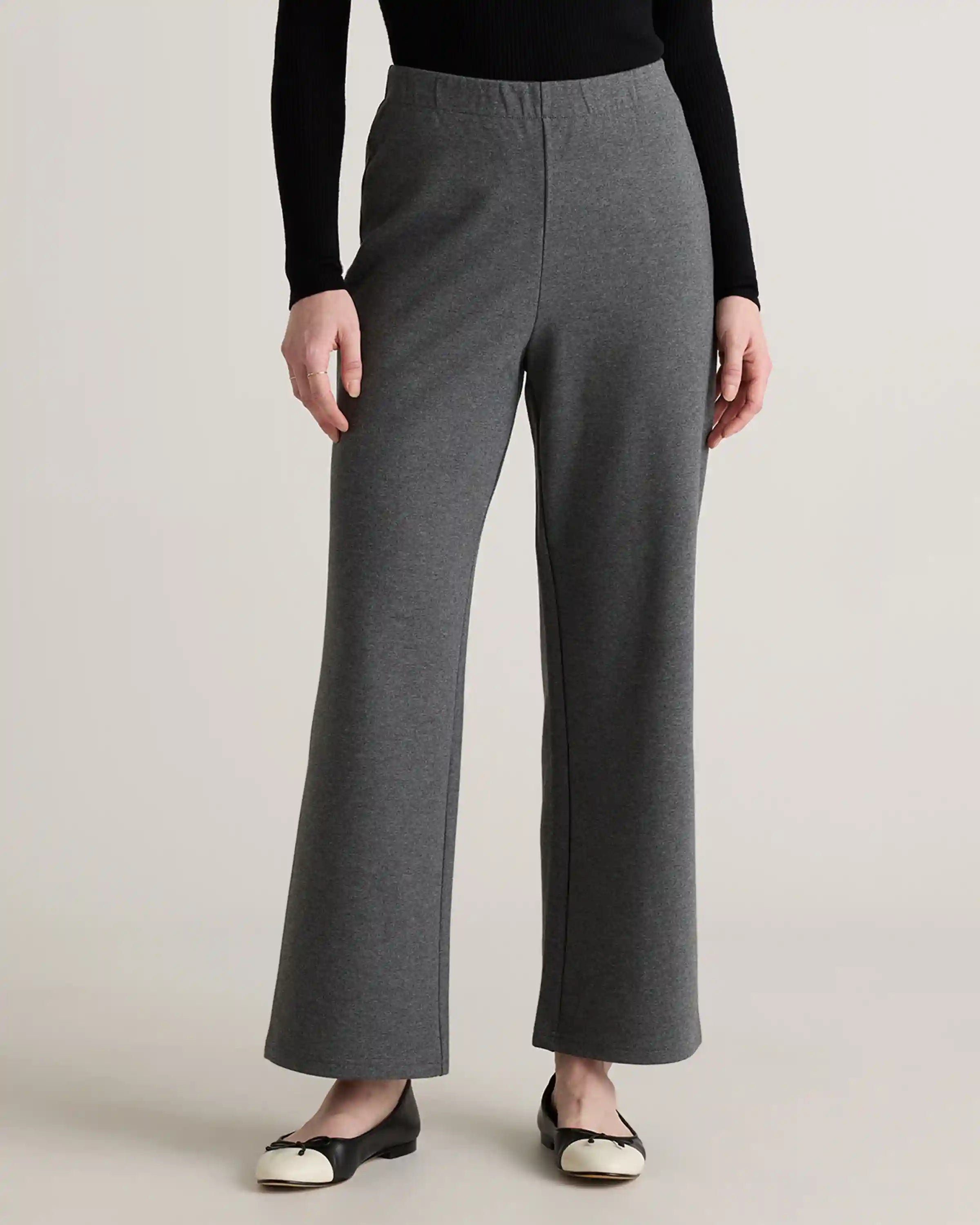Organic Cotton Double Knit Wide Leg Pants