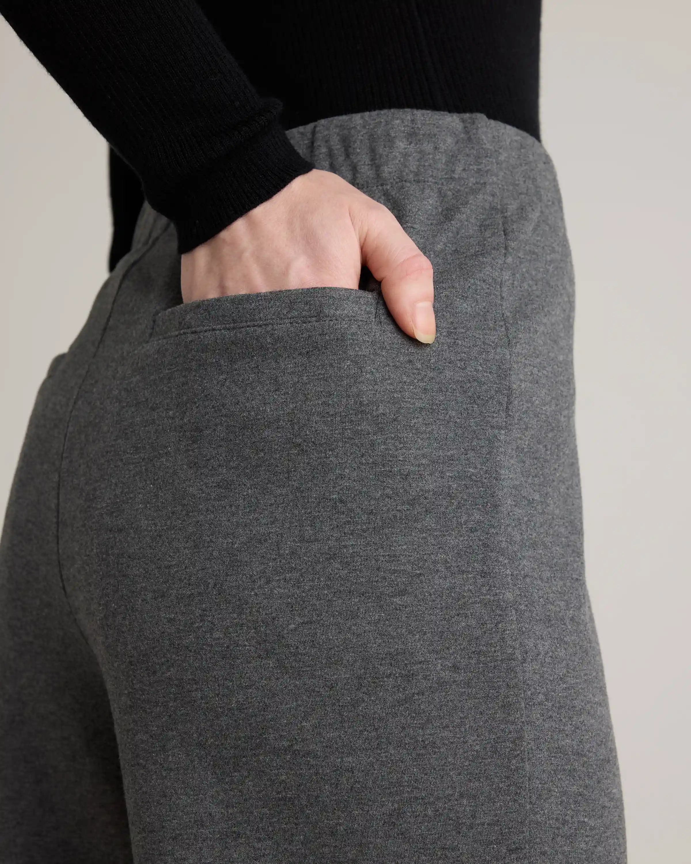 Organic Cotton Double Knit Wide Leg Pants