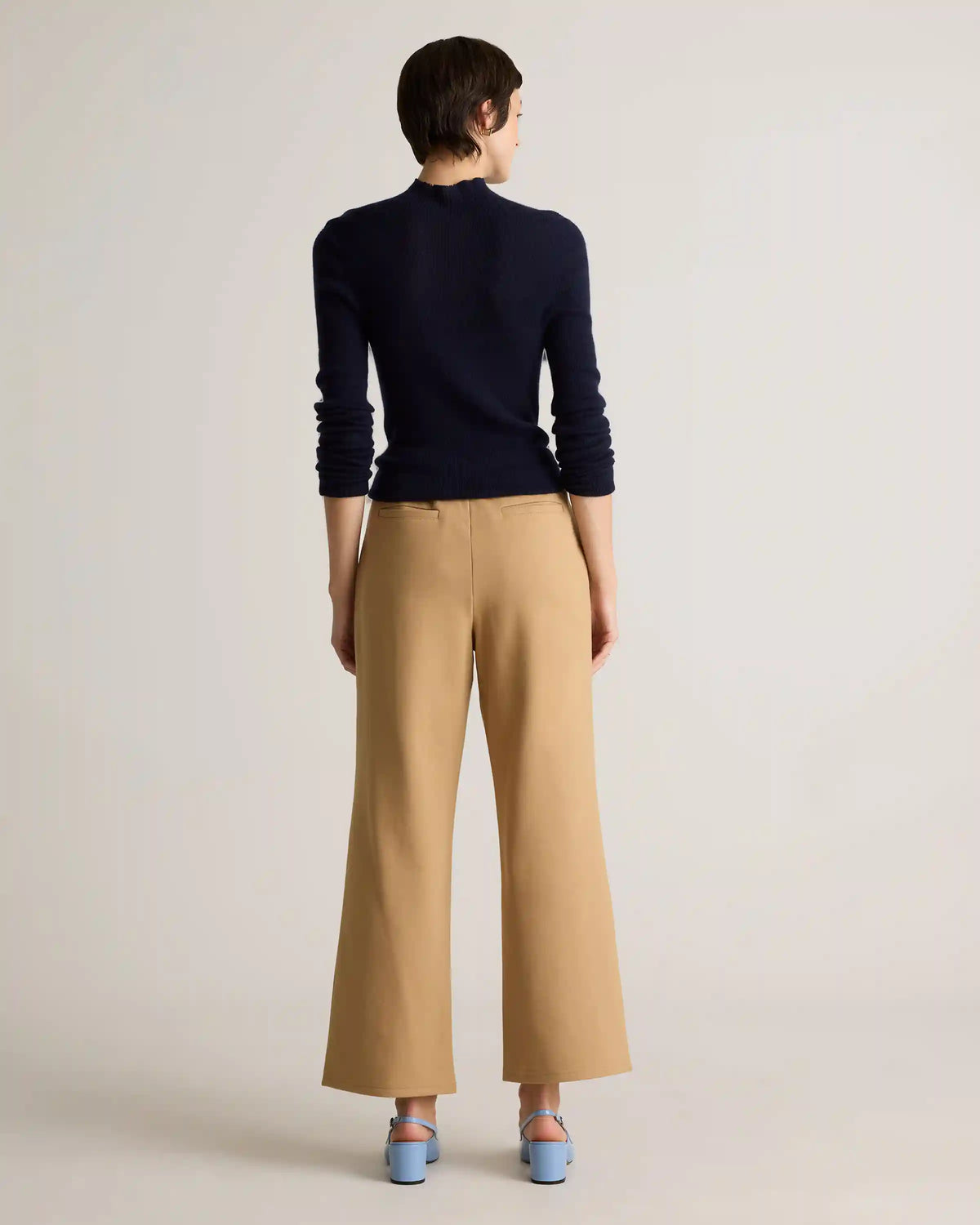 Organic Cotton Double Knit Wide Leg Pants