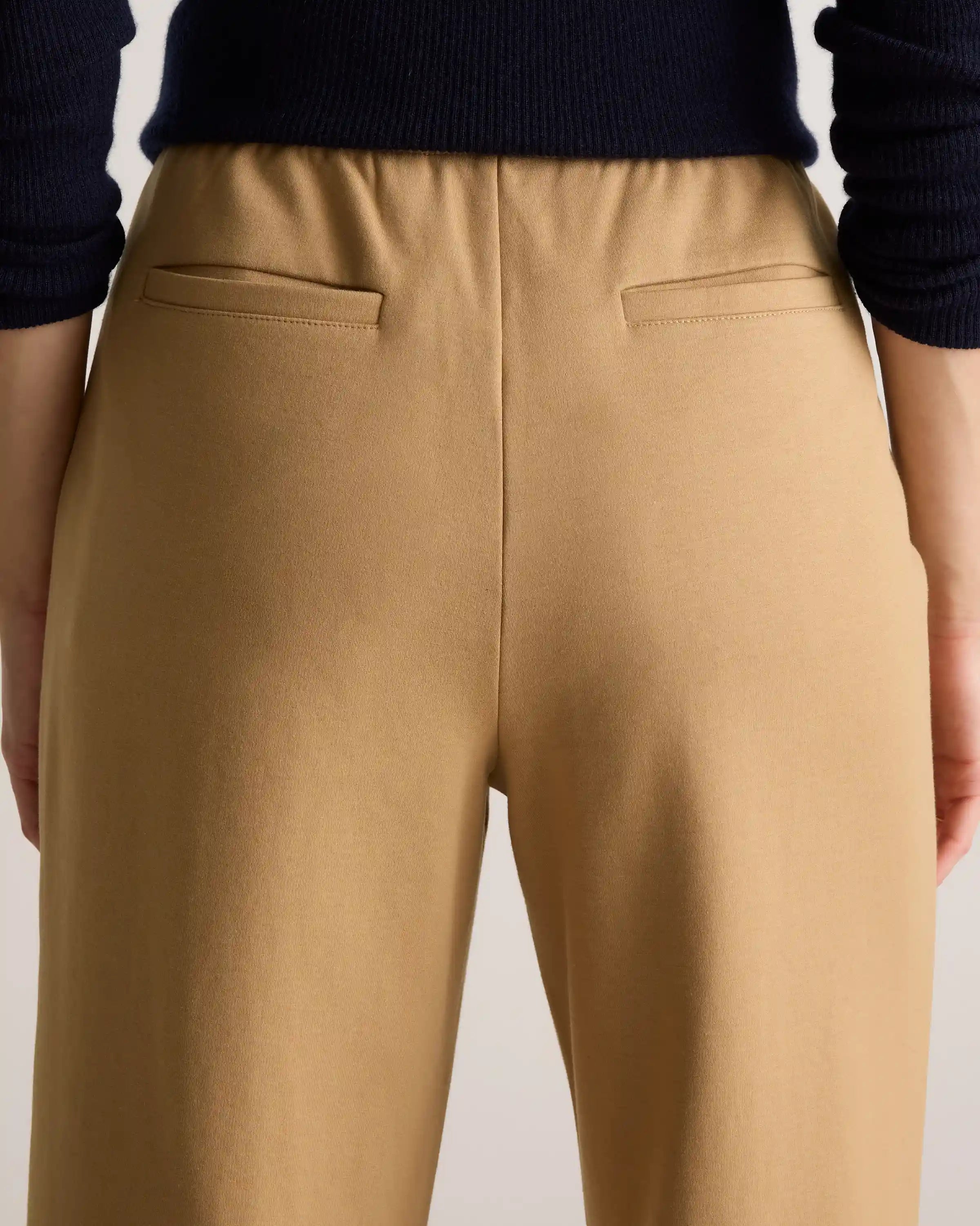 Organic Cotton Double Knit Wide Leg Pants
