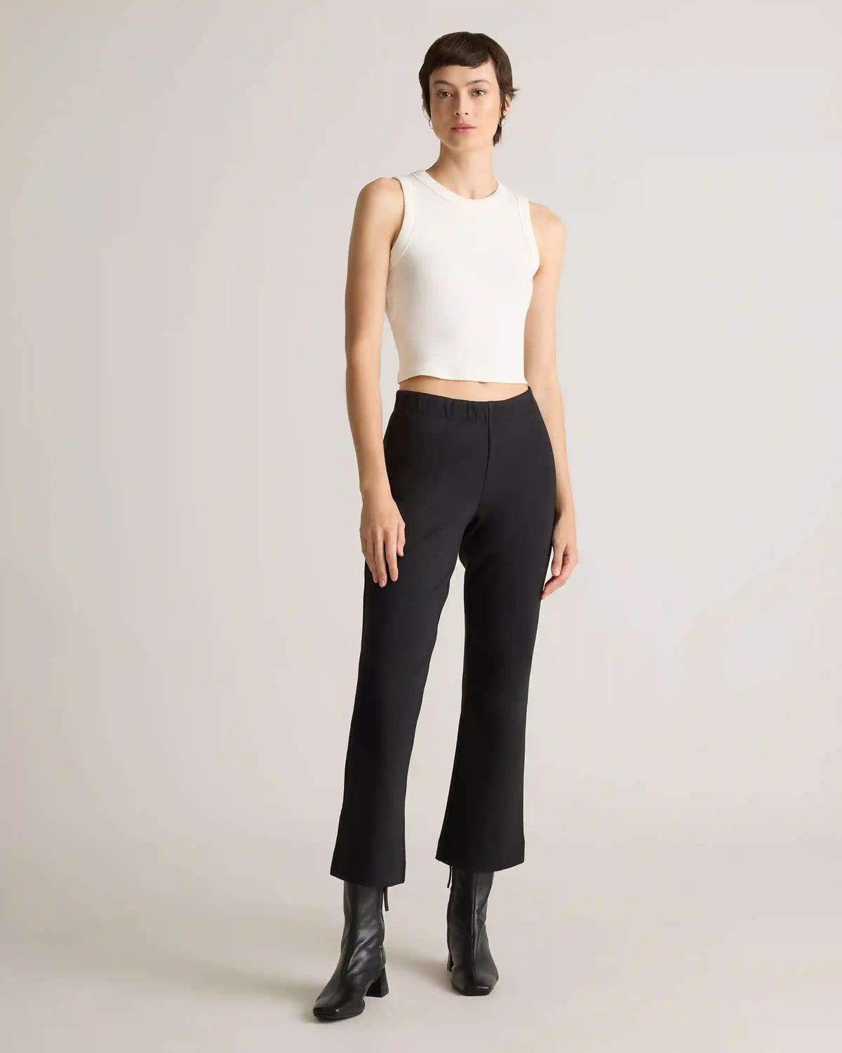 Organic Cotton Double Knit Kick Flare Pants