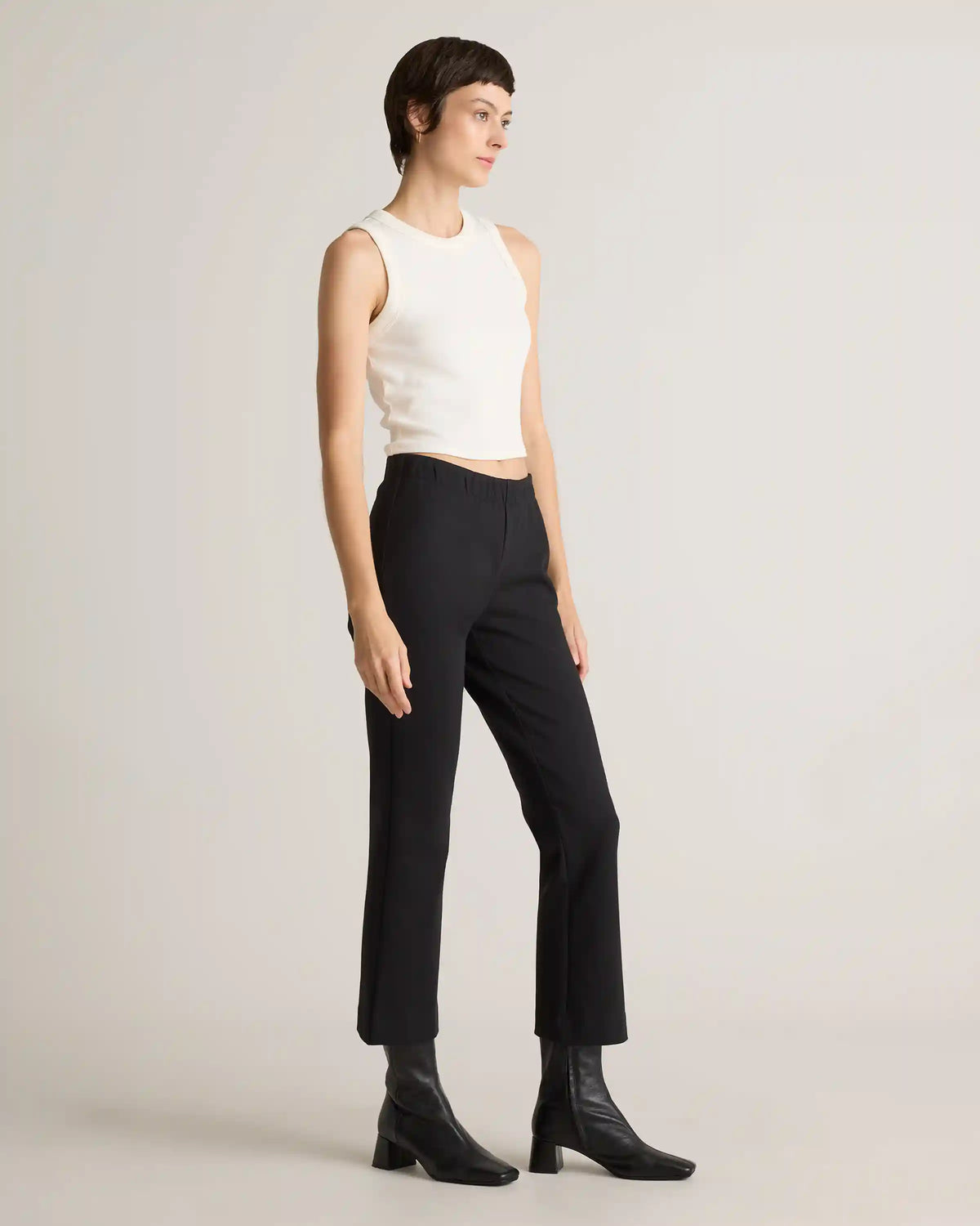 Organic Cotton Double Knit Kick Flare Pants