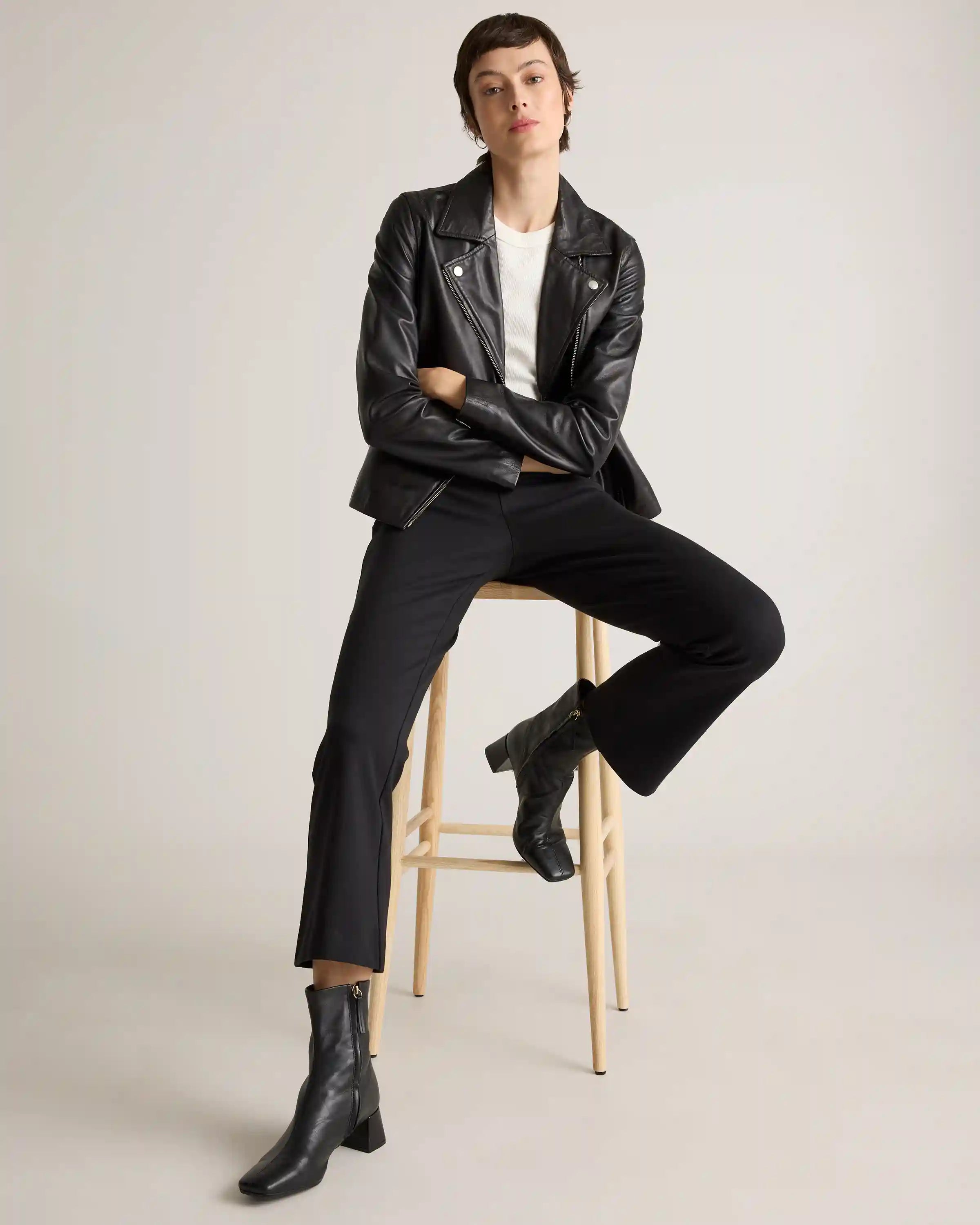 Organic Cotton Double Knit Kick Flare Pants