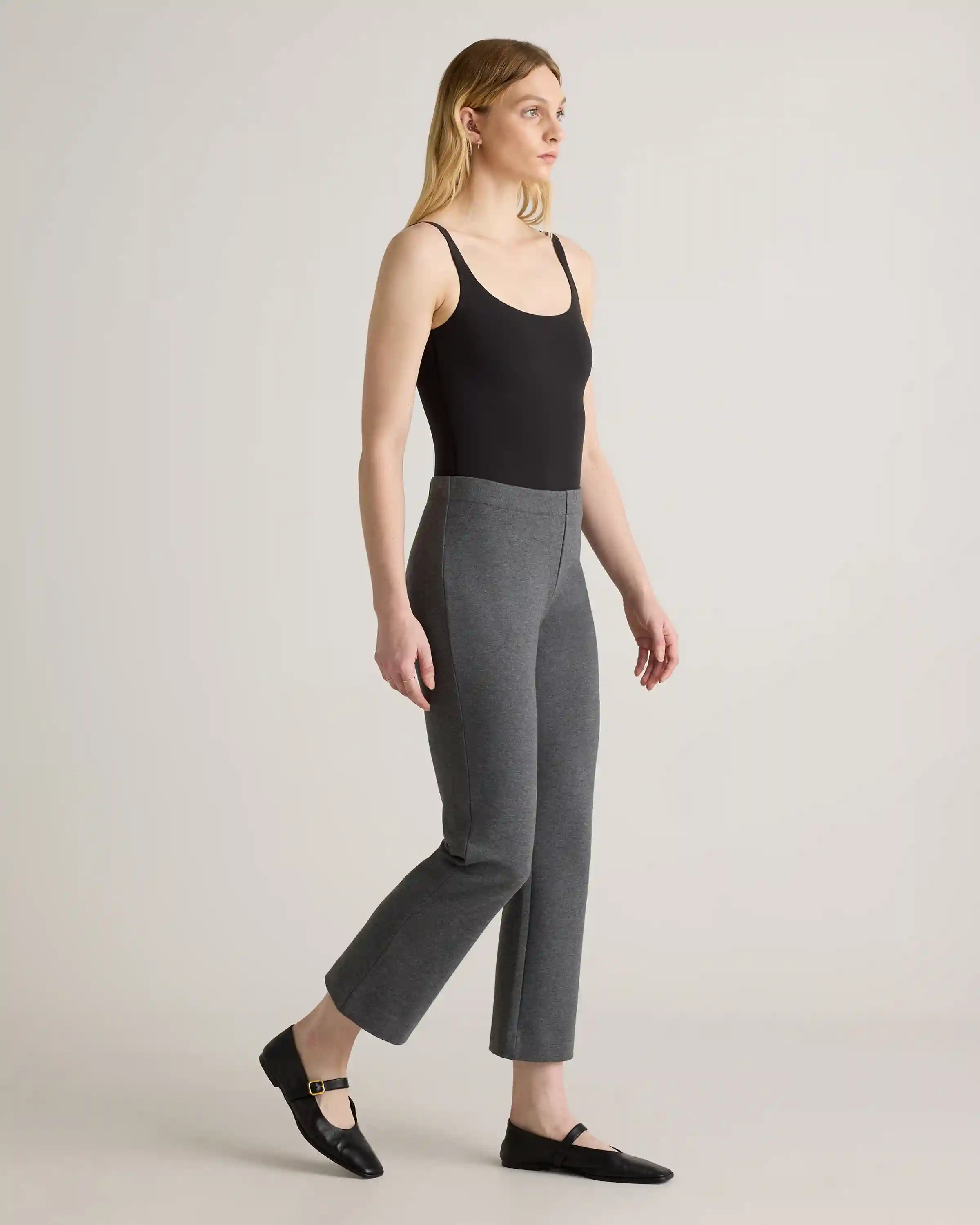 Organic Cotton Double Knit Kick Flare Pants