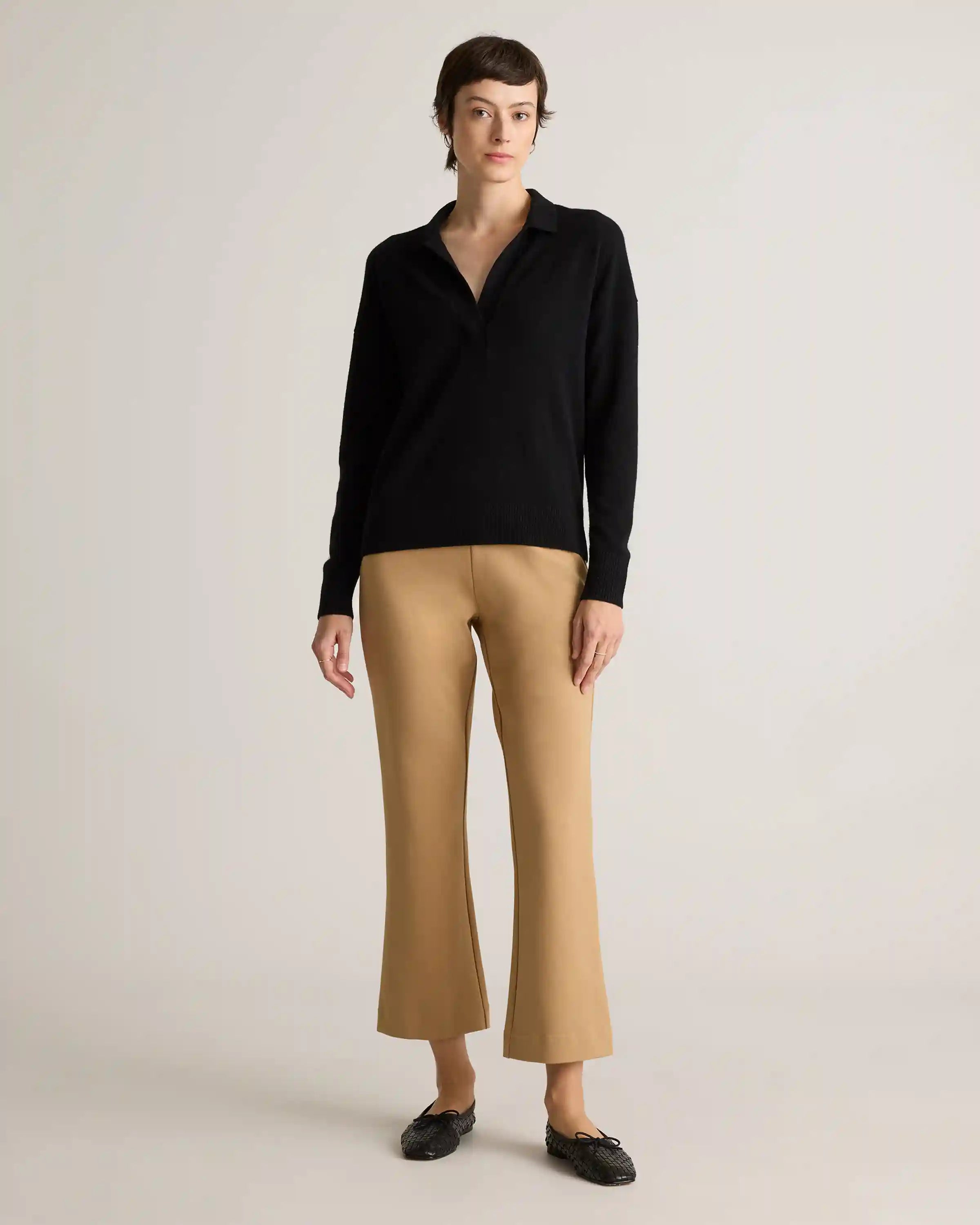 Organic Cotton Double Knit Kick Flare Pants
