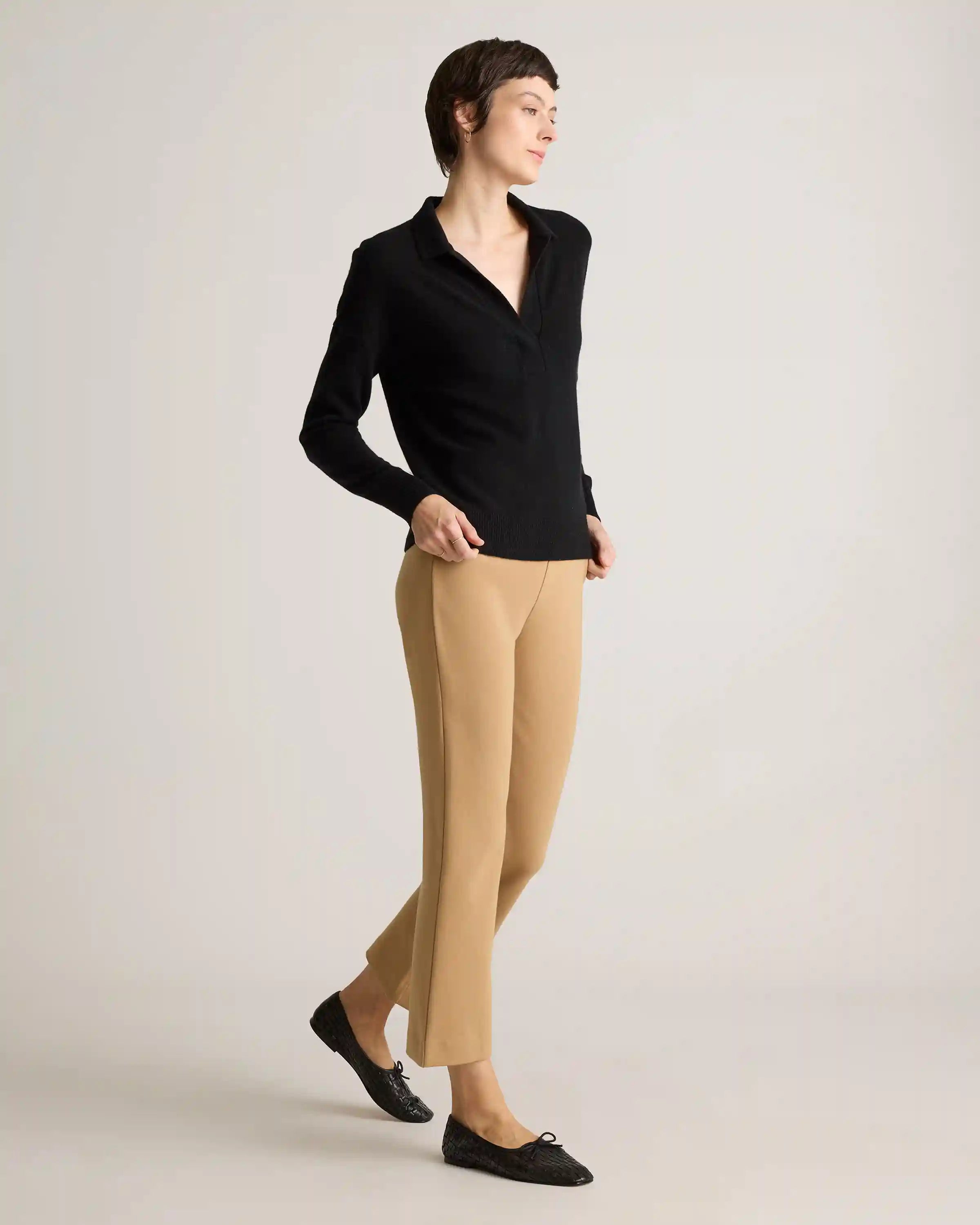 Organic Cotton Double Knit Kick Flare Pants