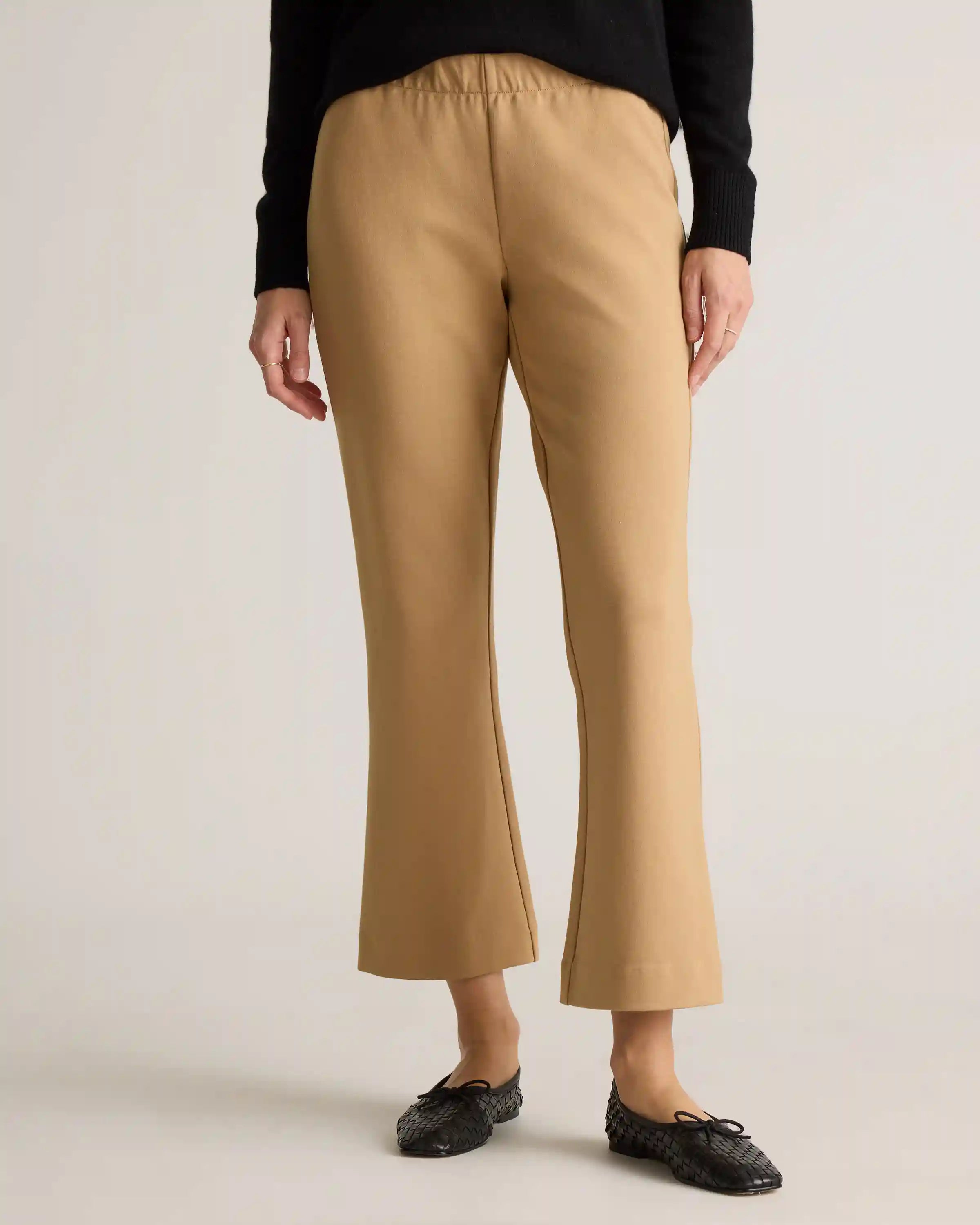 Organic Cotton Double Knit Kick Flare Pants