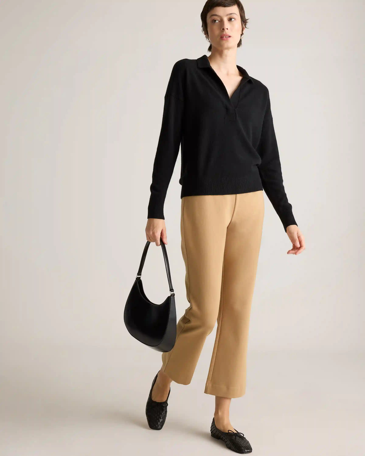 Organic Cotton Double Knit Kick Flare Pants