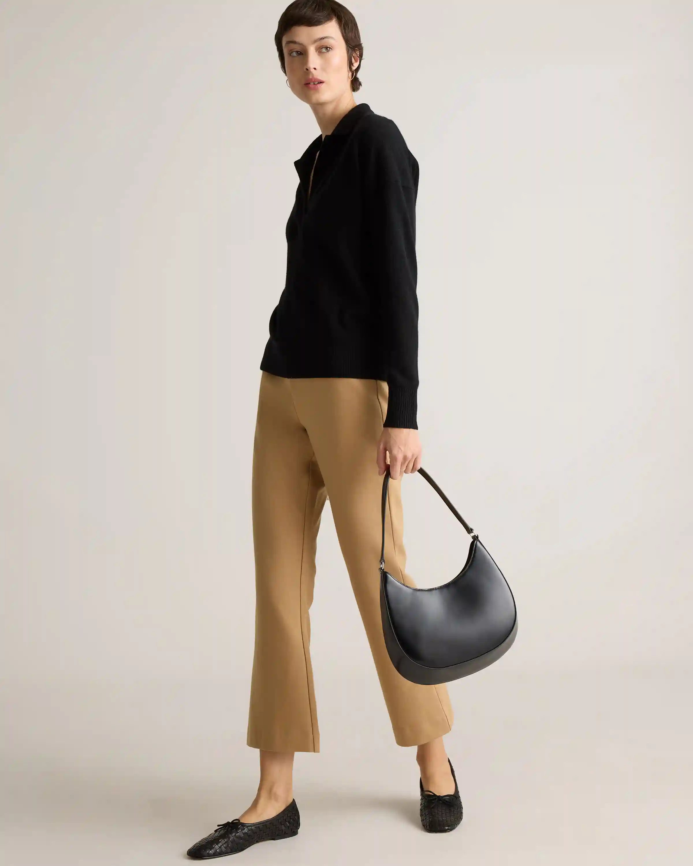 Organic Cotton Double Knit Kick Flare Pants