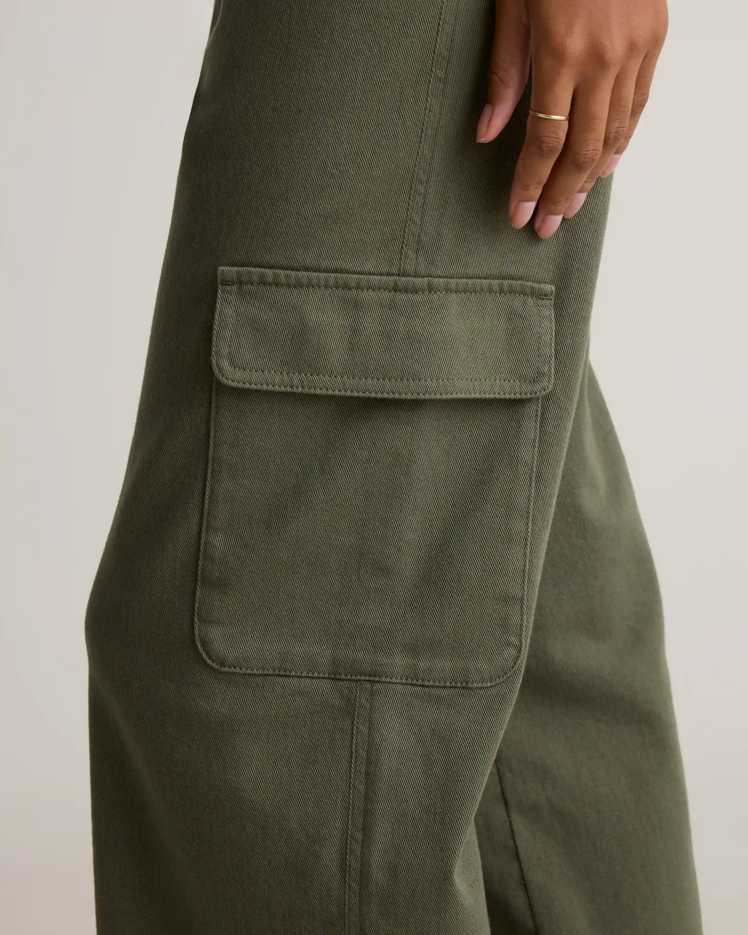 Organic Stretch Cotton Twill Cargo Pants