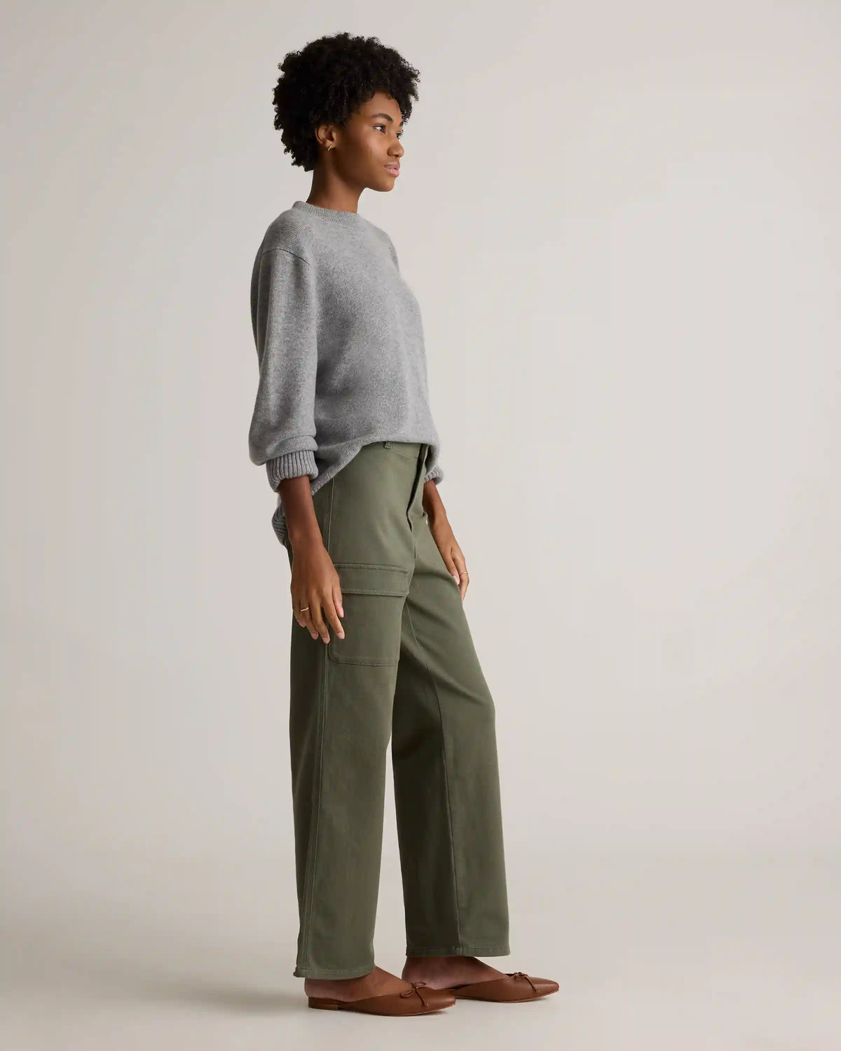 Organic Stretch Cotton Twill Cargo Pants