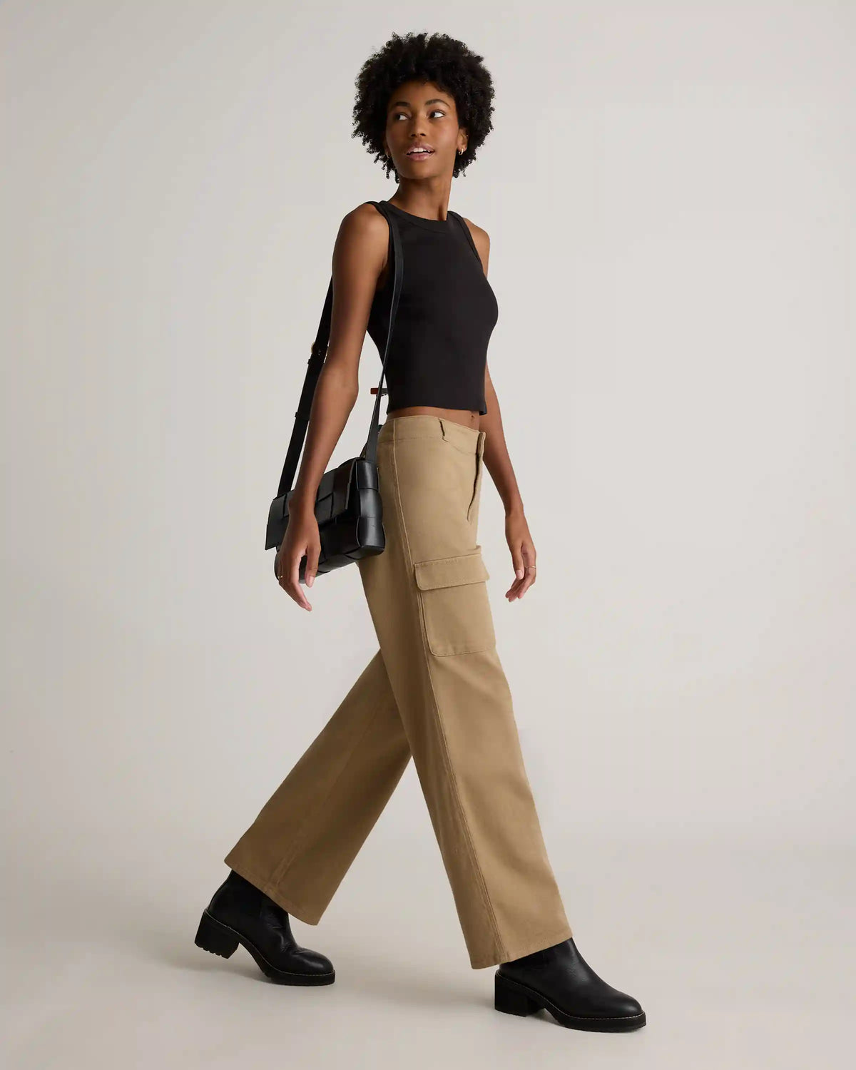 Organic Stretch Cotton Twill Cargo Pants