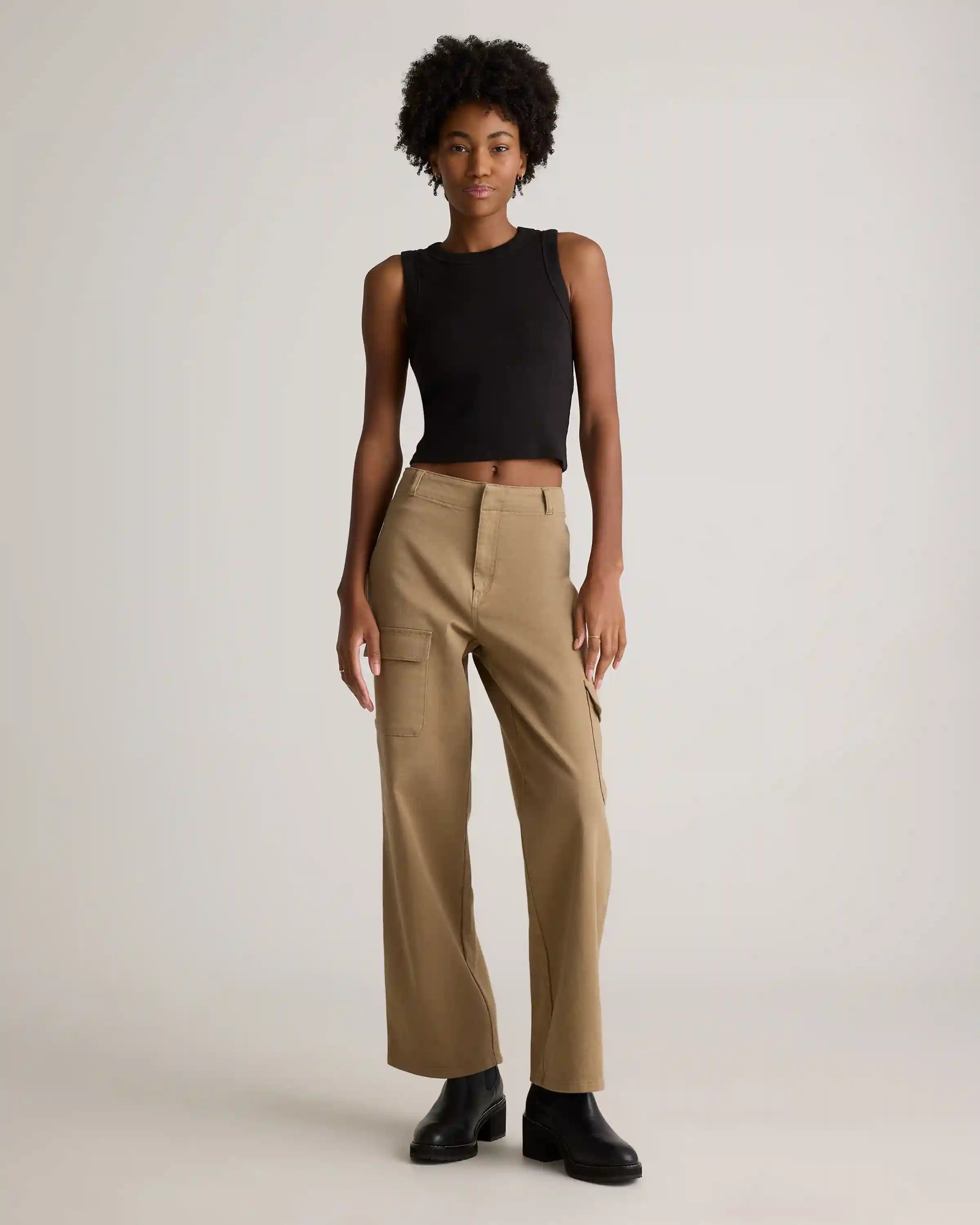 Organic Stretch Cotton Twill Cargo Pants
