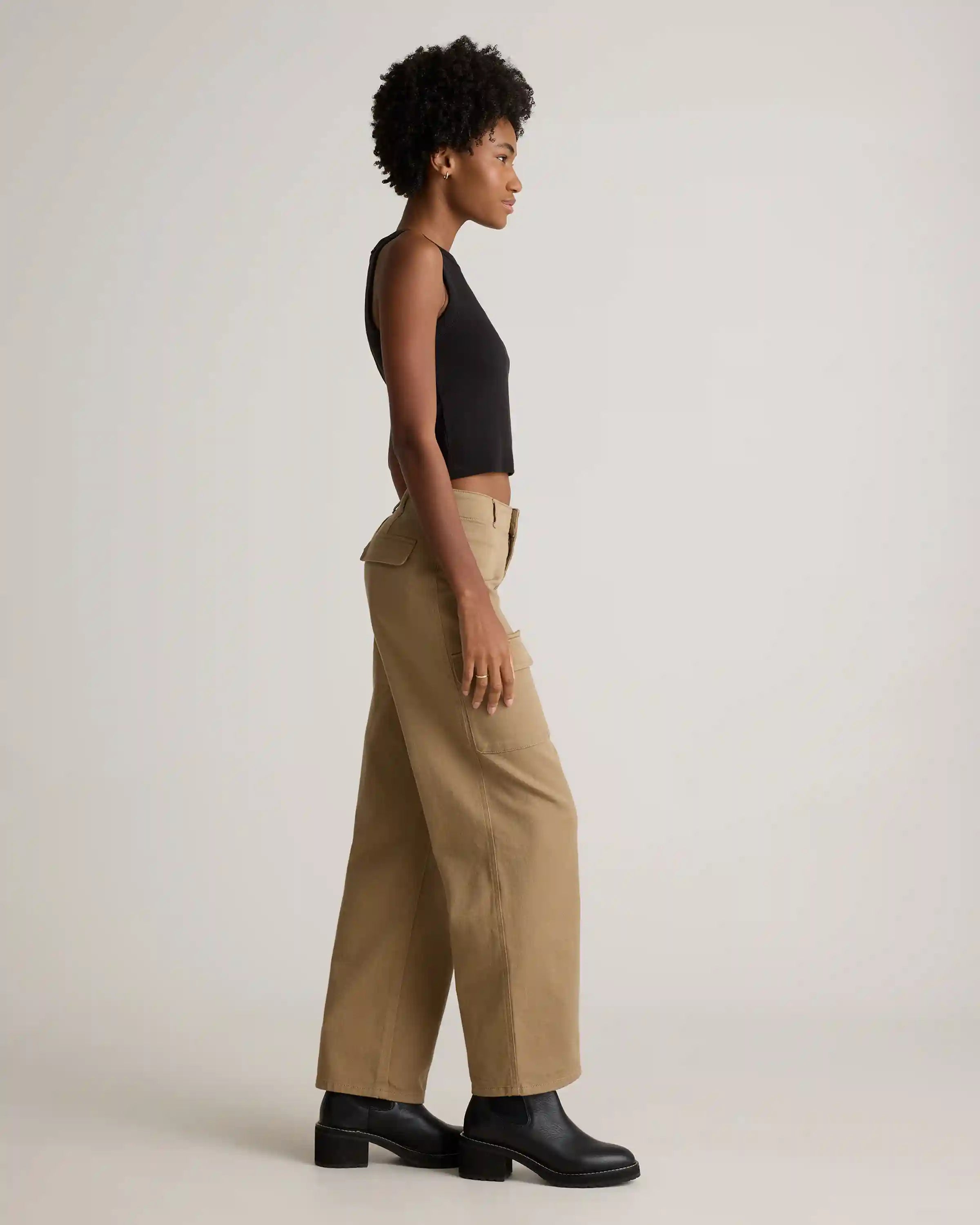 Organic Stretch Cotton Twill Cargo Pants