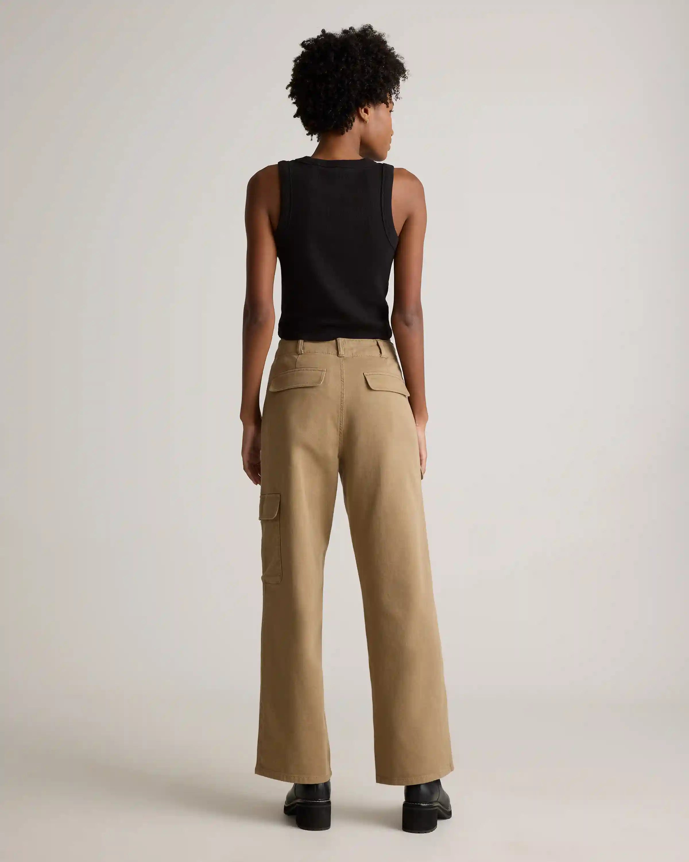 Organic Stretch Cotton Twill Cargo Pants