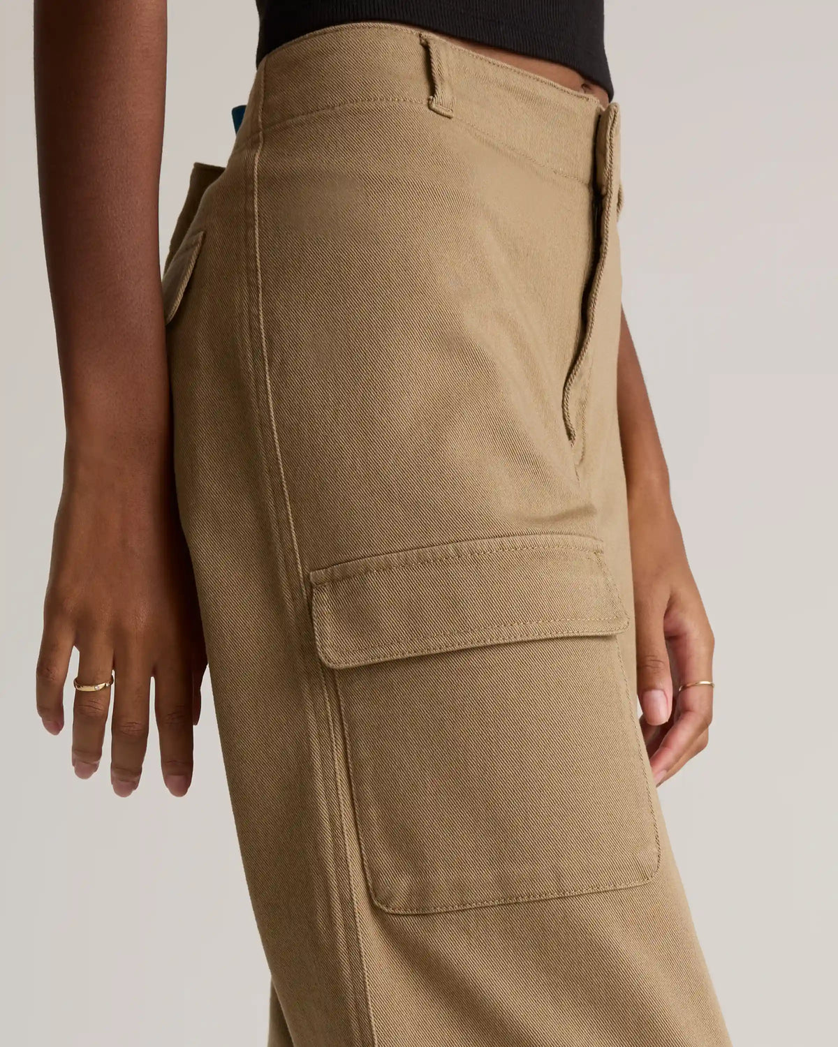 Organic Stretch Cotton Twill Cargo Pants