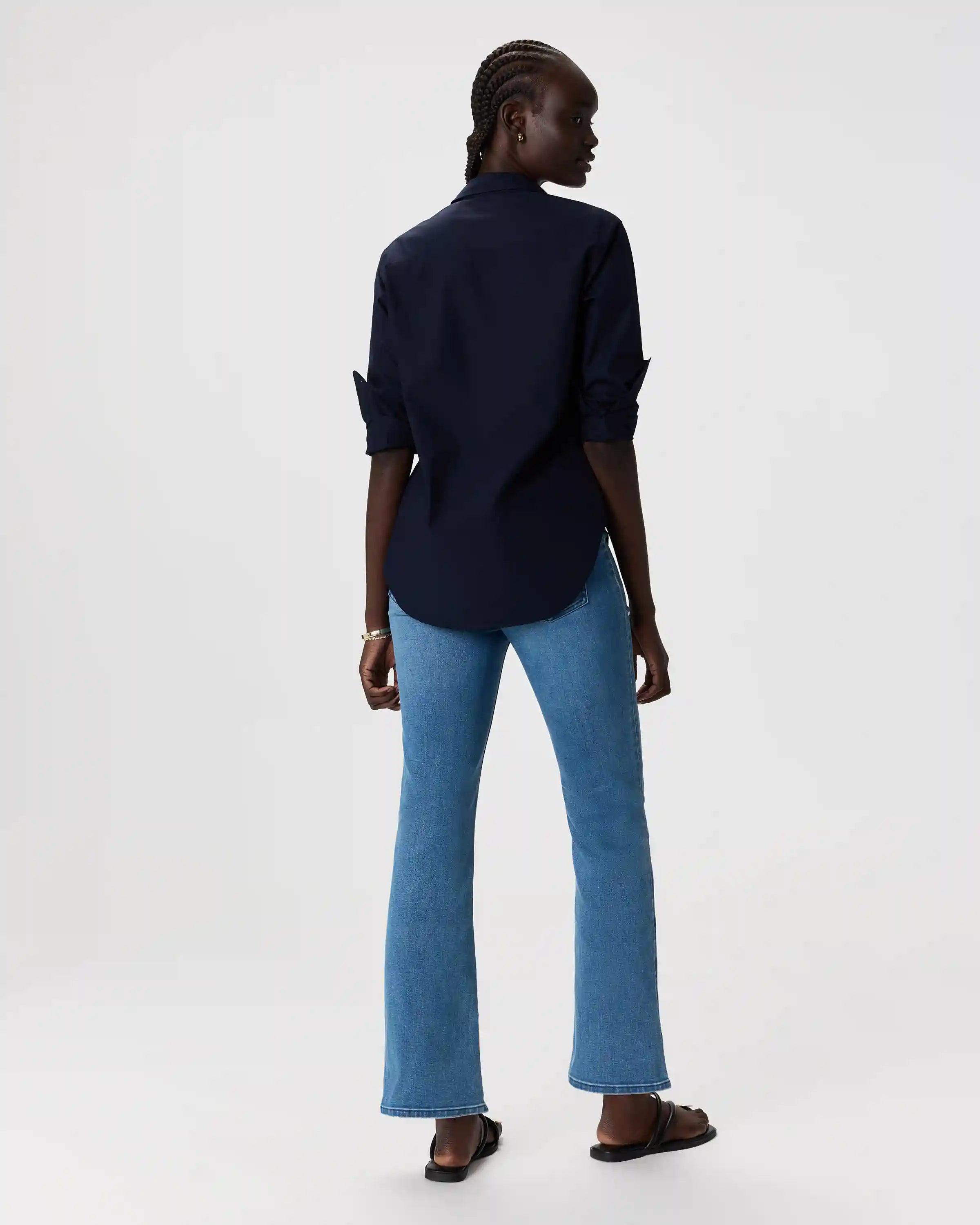 Nina Stretch Pull-On Kick Flare Jeans