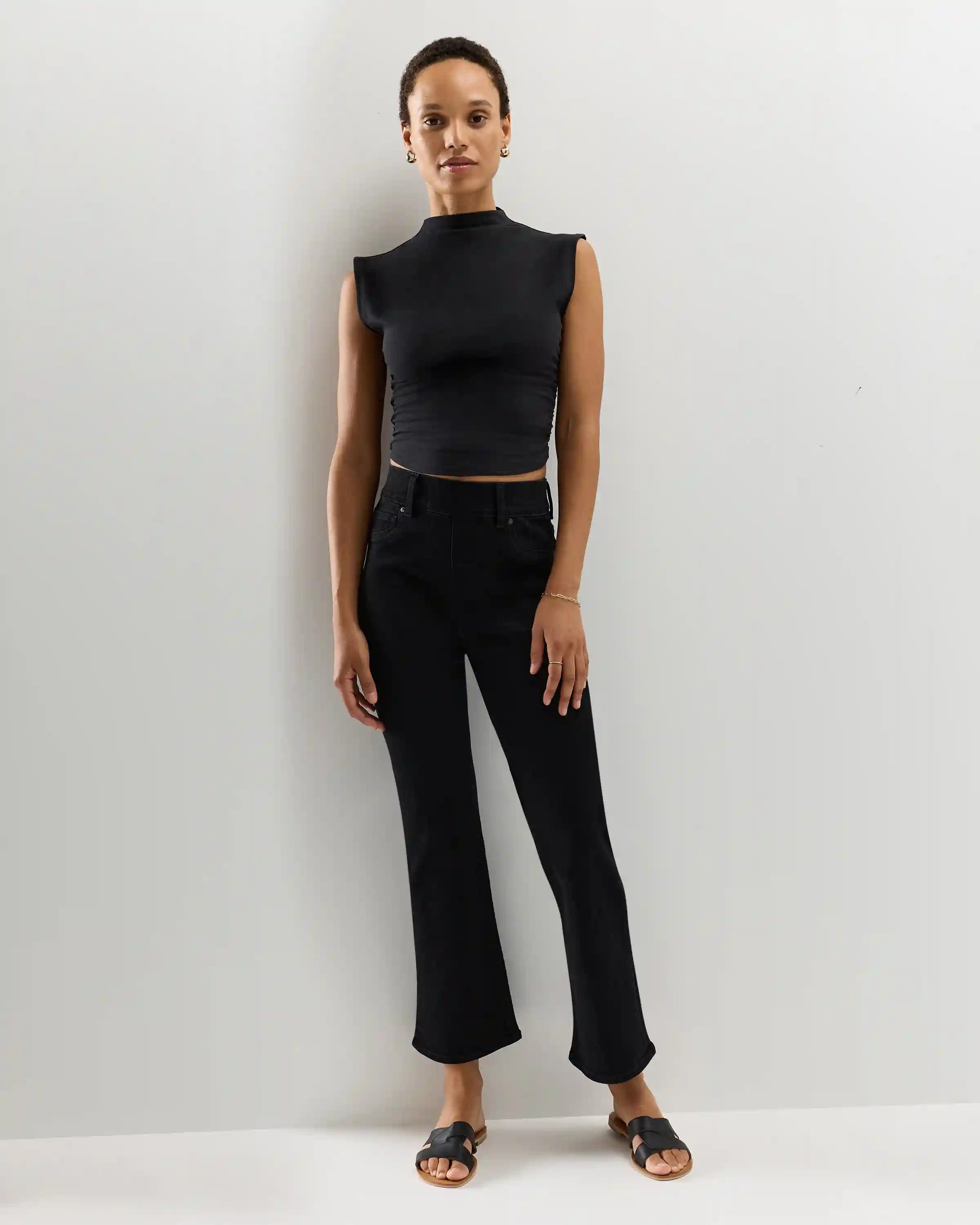 Nina Stretch Pull-On Kick Flare Jeans