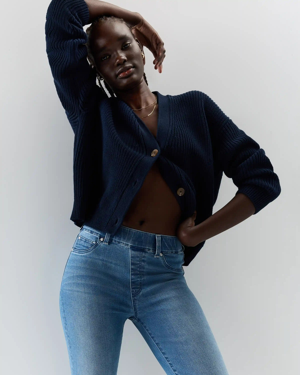 Nina Stretch Pull-On Flare Jeans