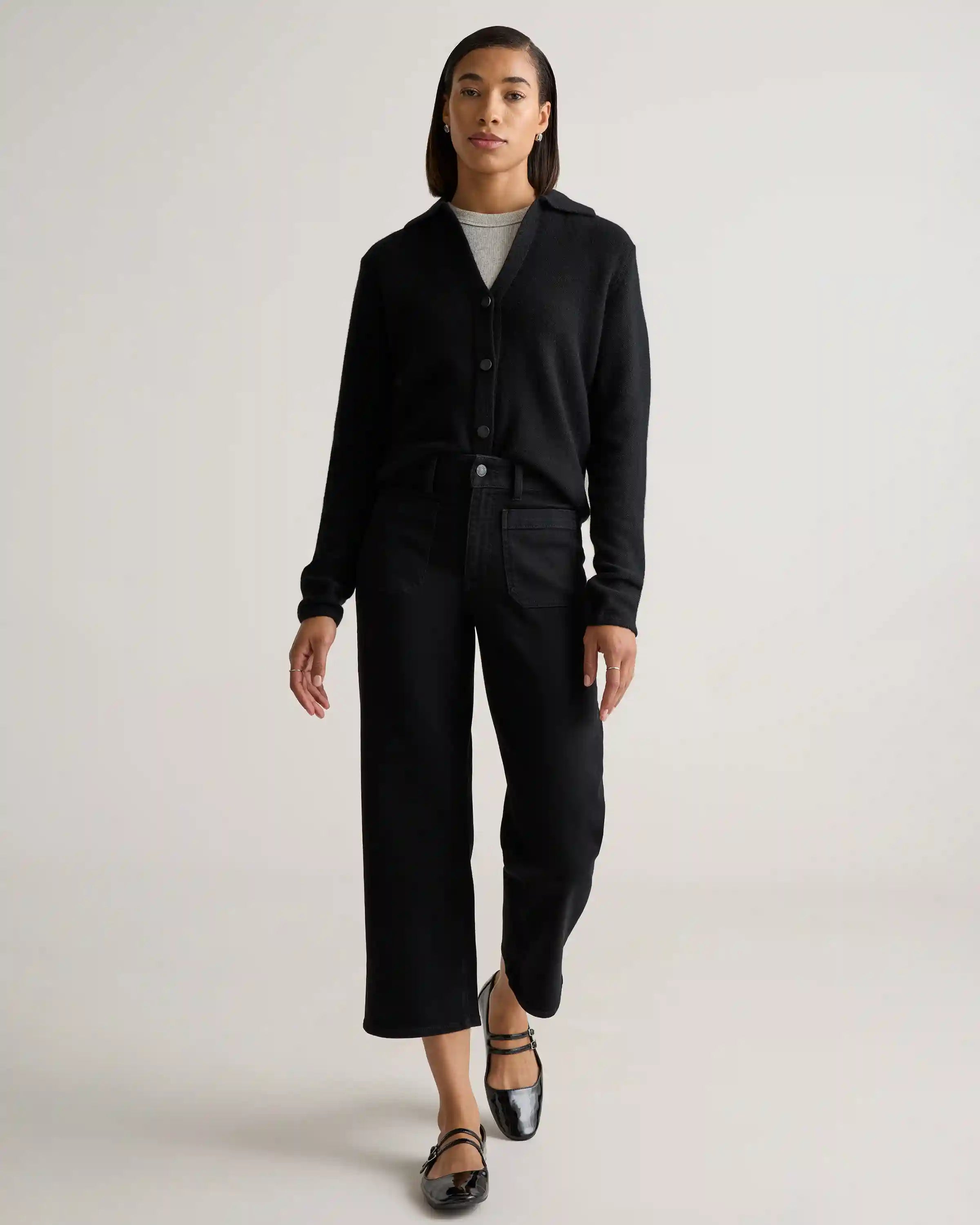 Bella Stretch Patch Pocket Wide Leg Jeans