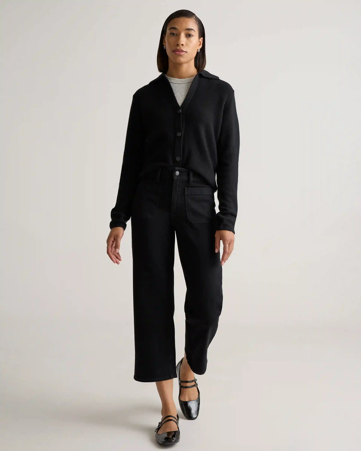 Bella Stretch Patch Pocket Wide Leg Jeans