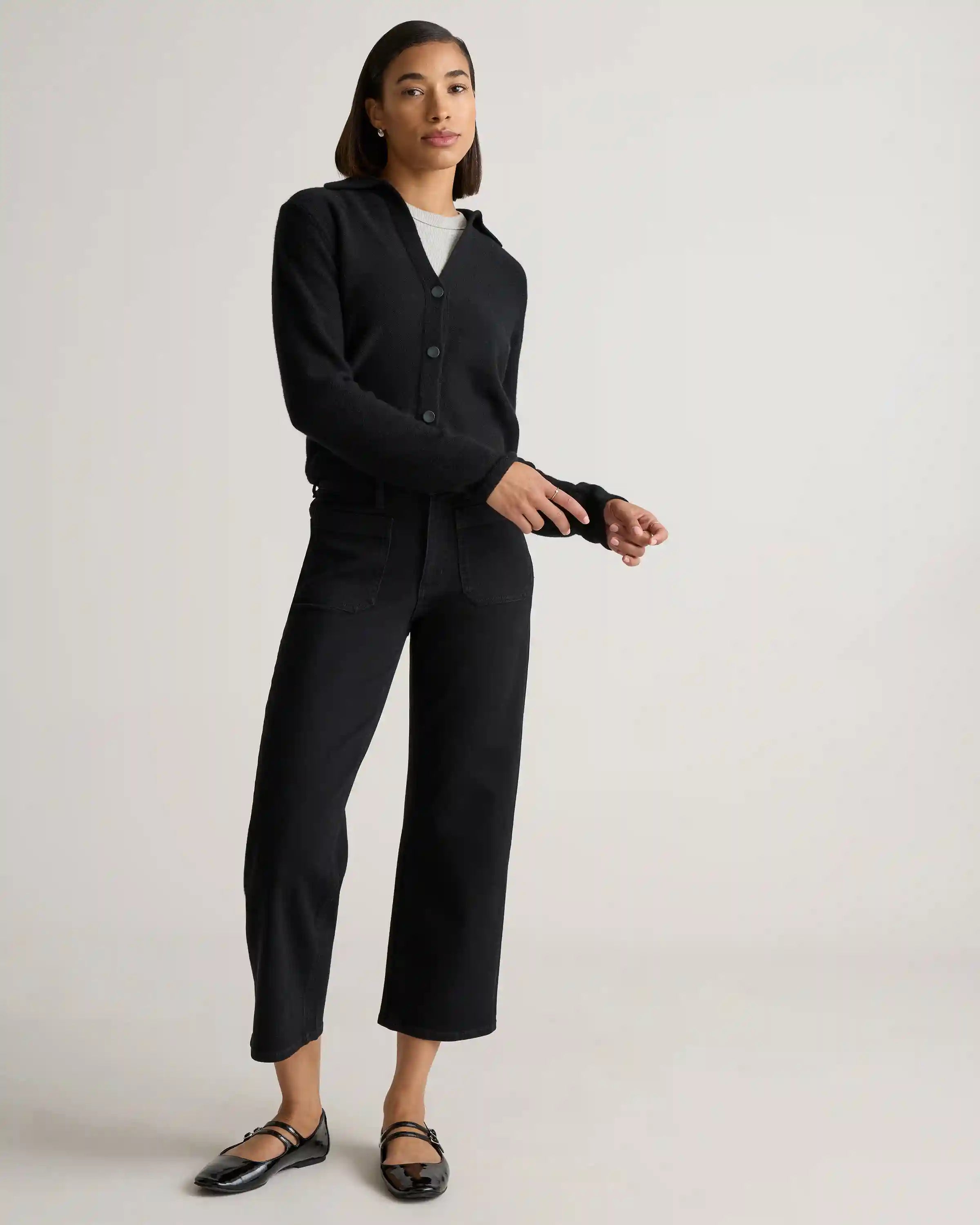 Bella Stretch Patch Pocket Wide Leg Jeans