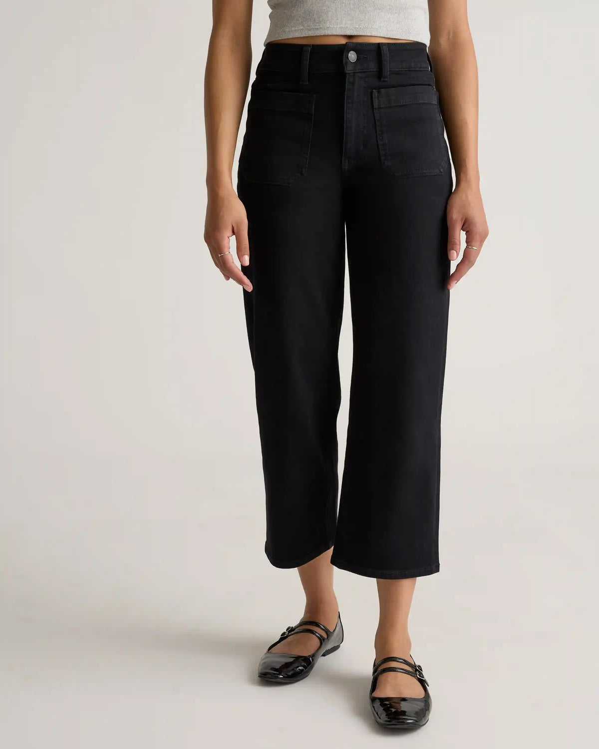 Bella Stretch Patch Pocket Wide Leg Jeans
