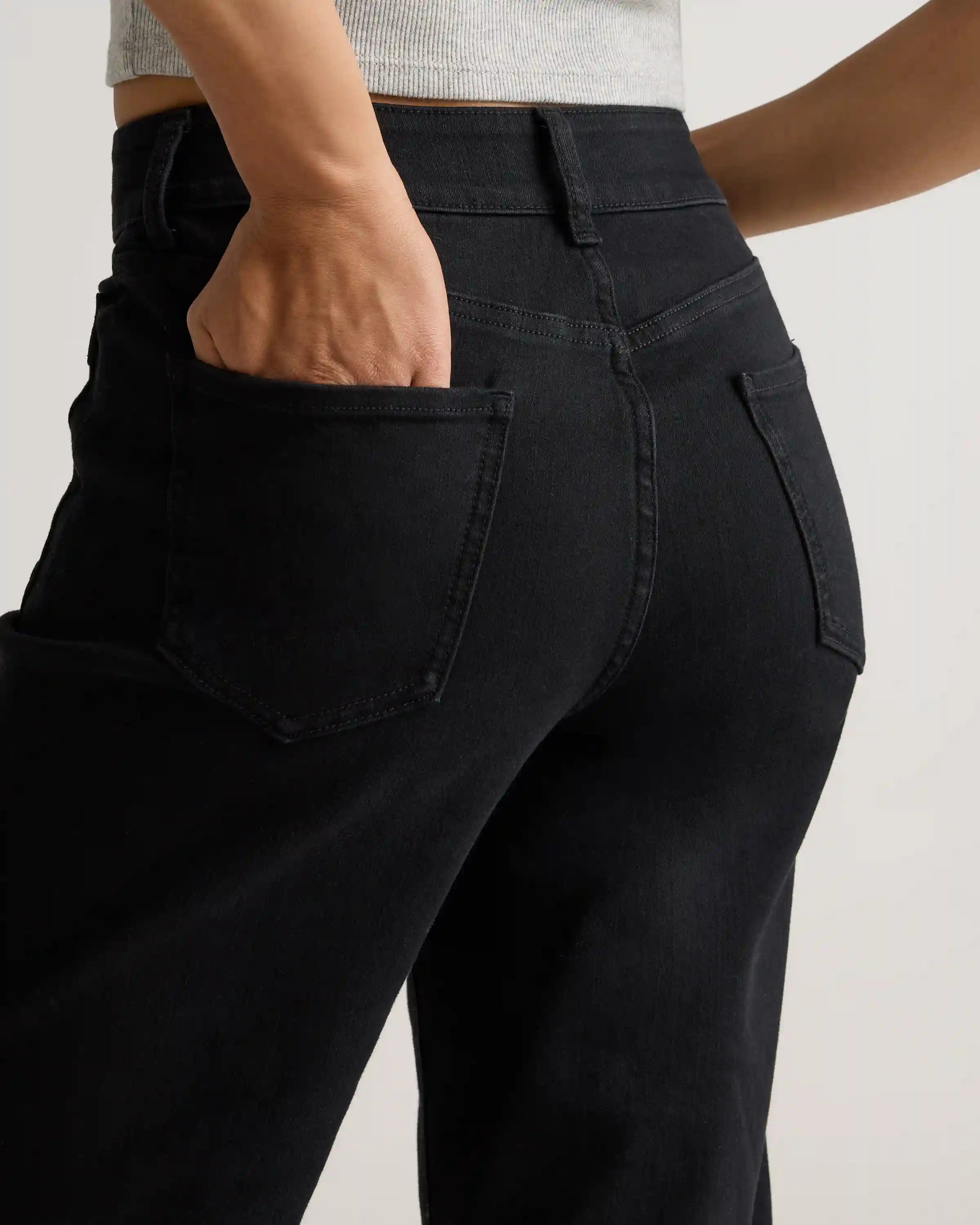 Bella Stretch Patch Pocket Wide Leg Jeans