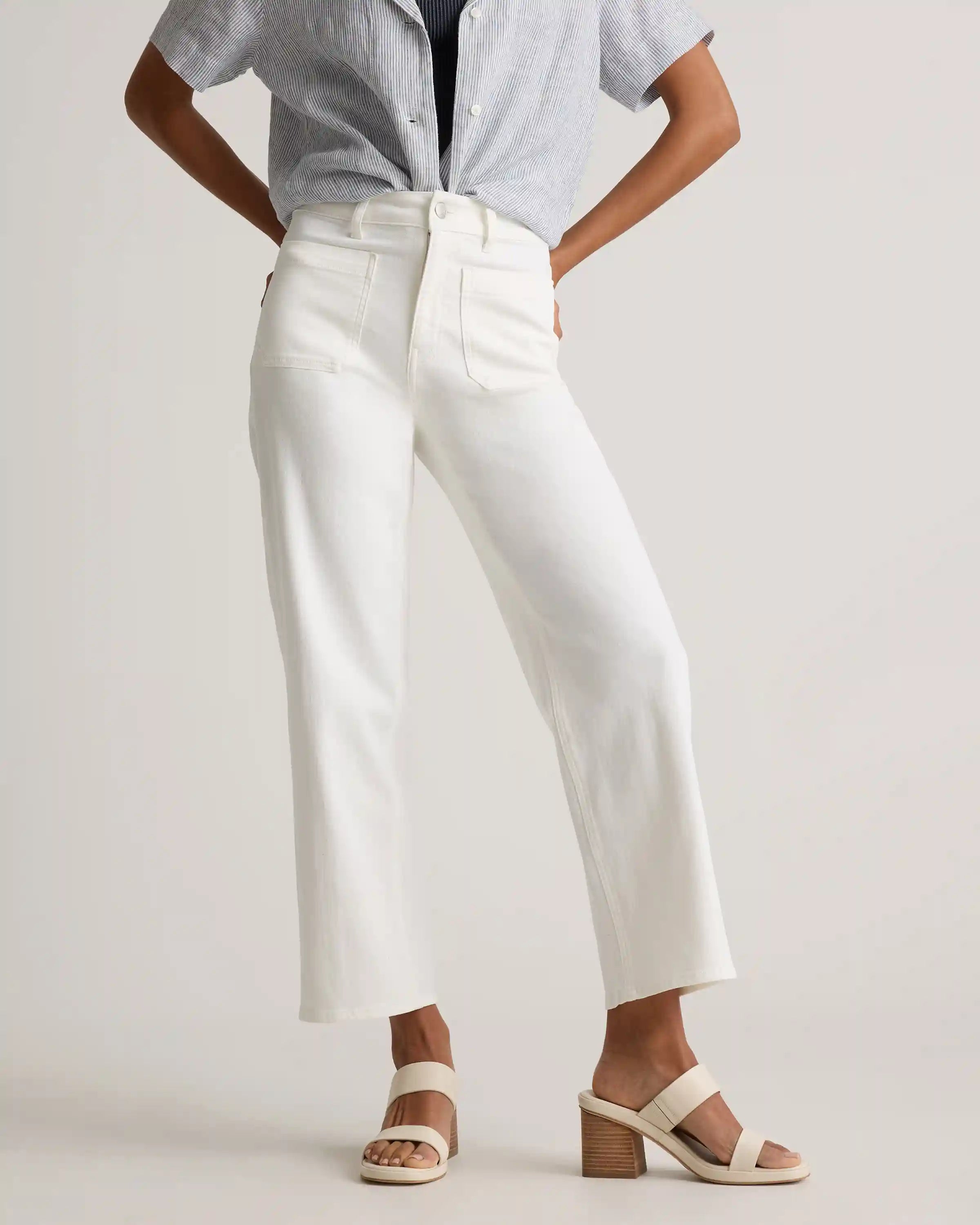 Bella Stretch Patch Pocket Wide Leg Jeans