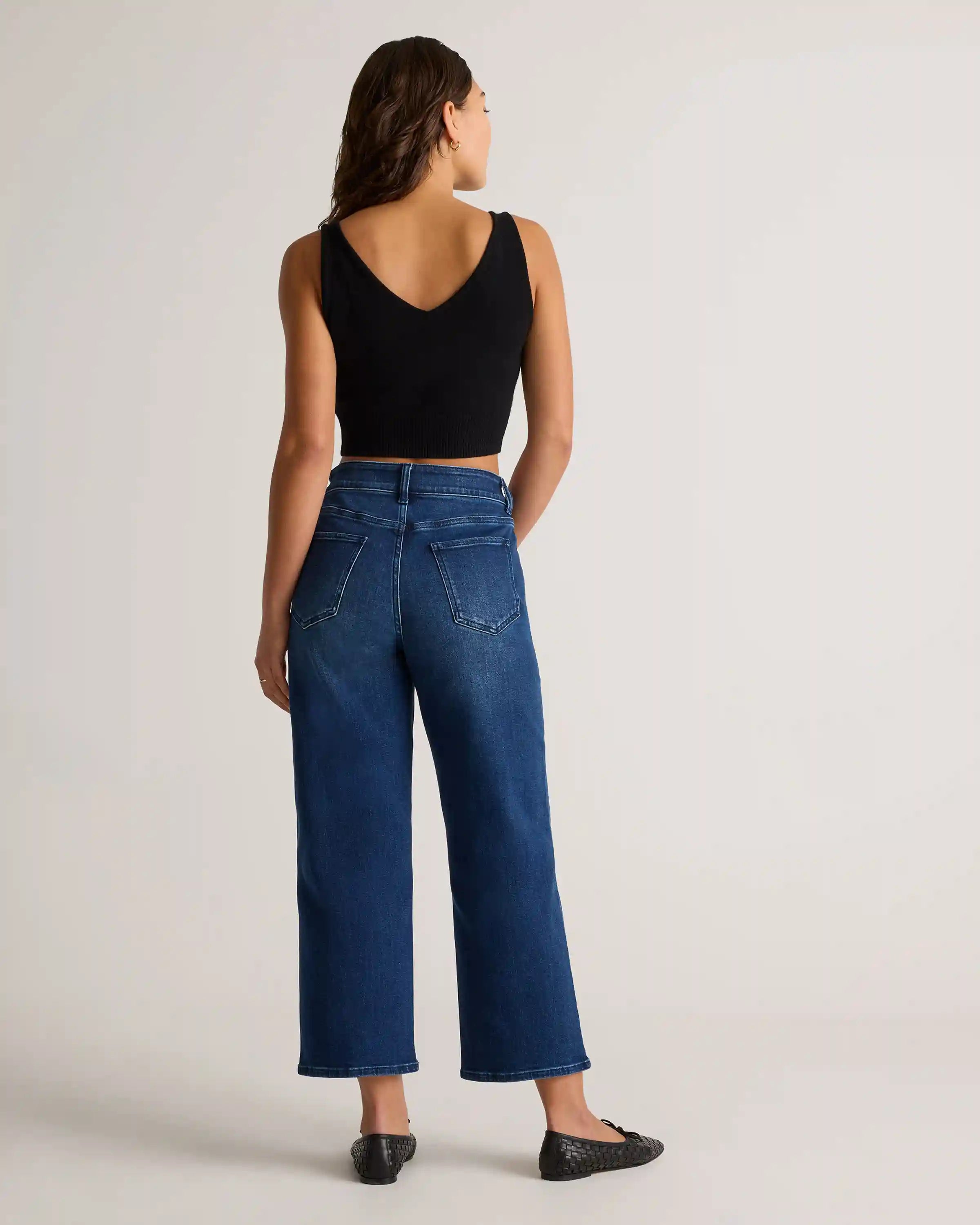 Bella Stretch Patch Pocket Wide Leg Jeans