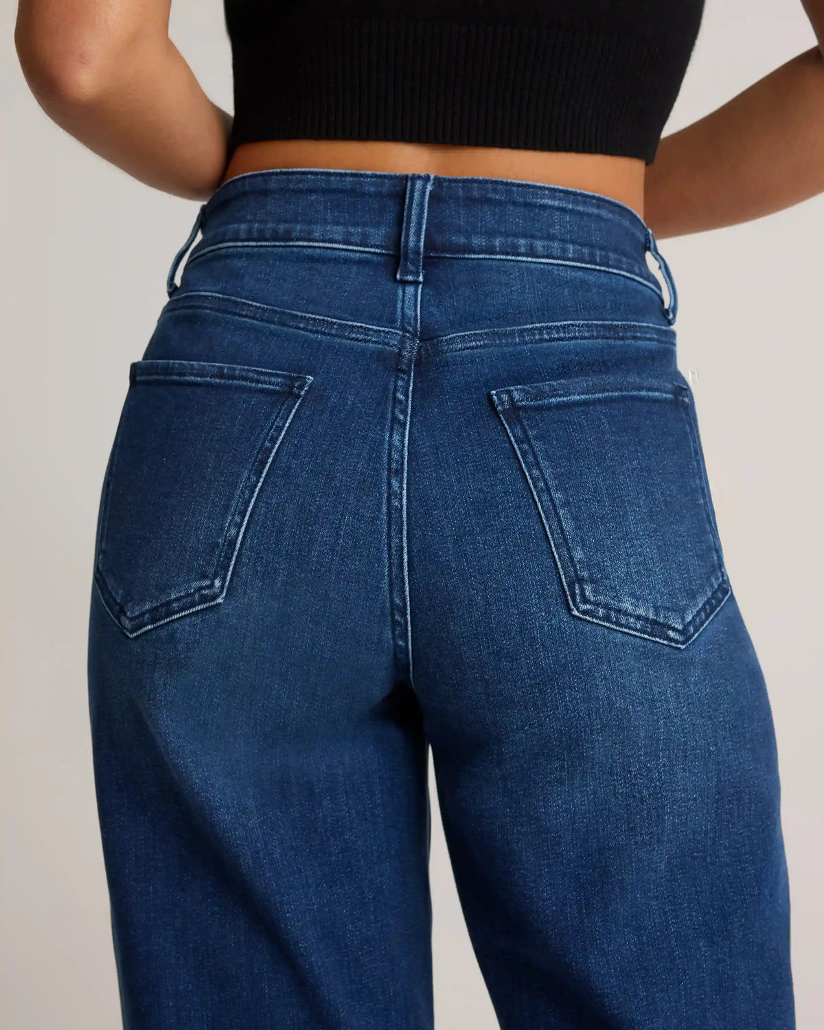 Bella Stretch Patch Pocket Wide Leg Jeans