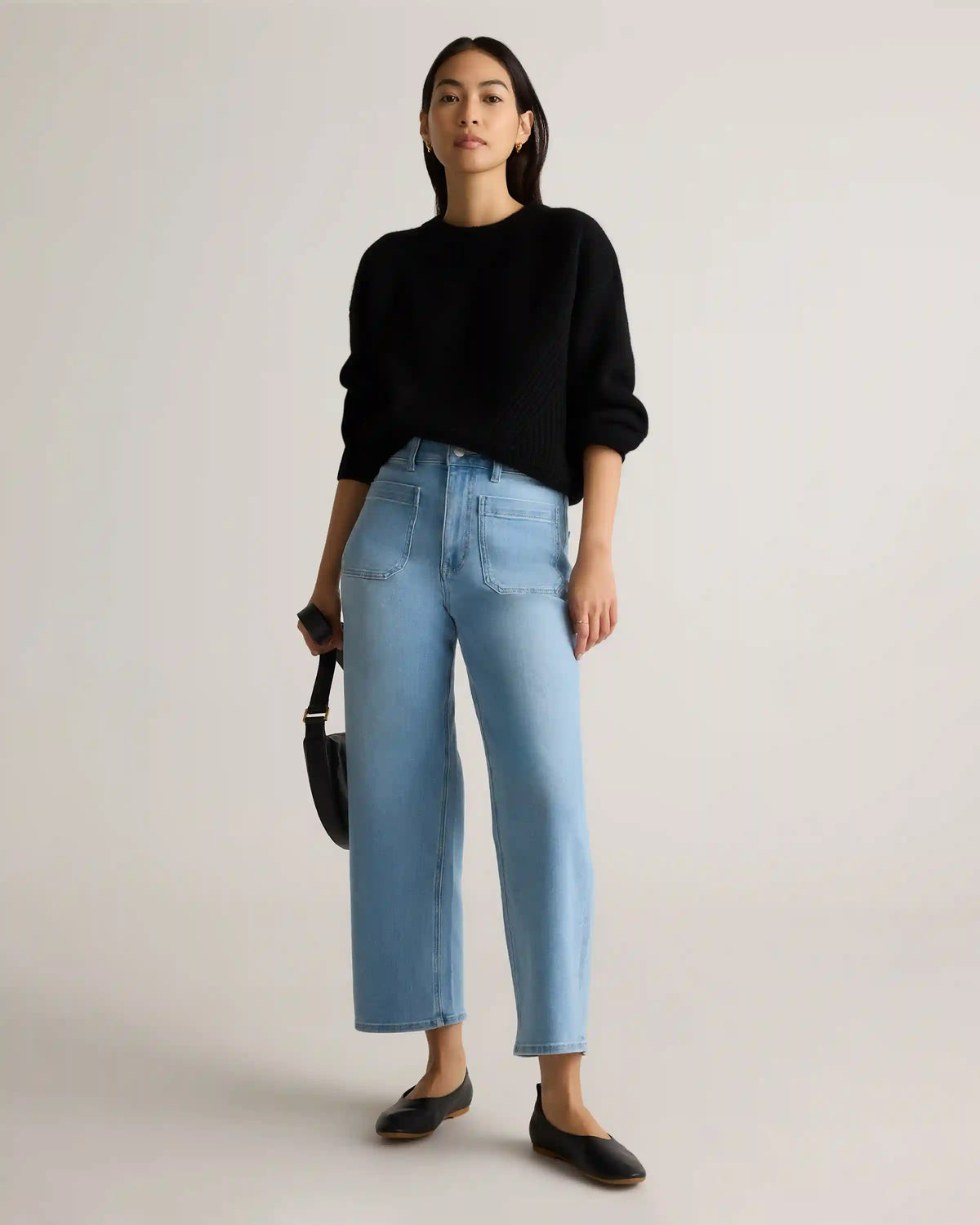 Bella Stretch Patch Pocket Wide Leg Jeans
