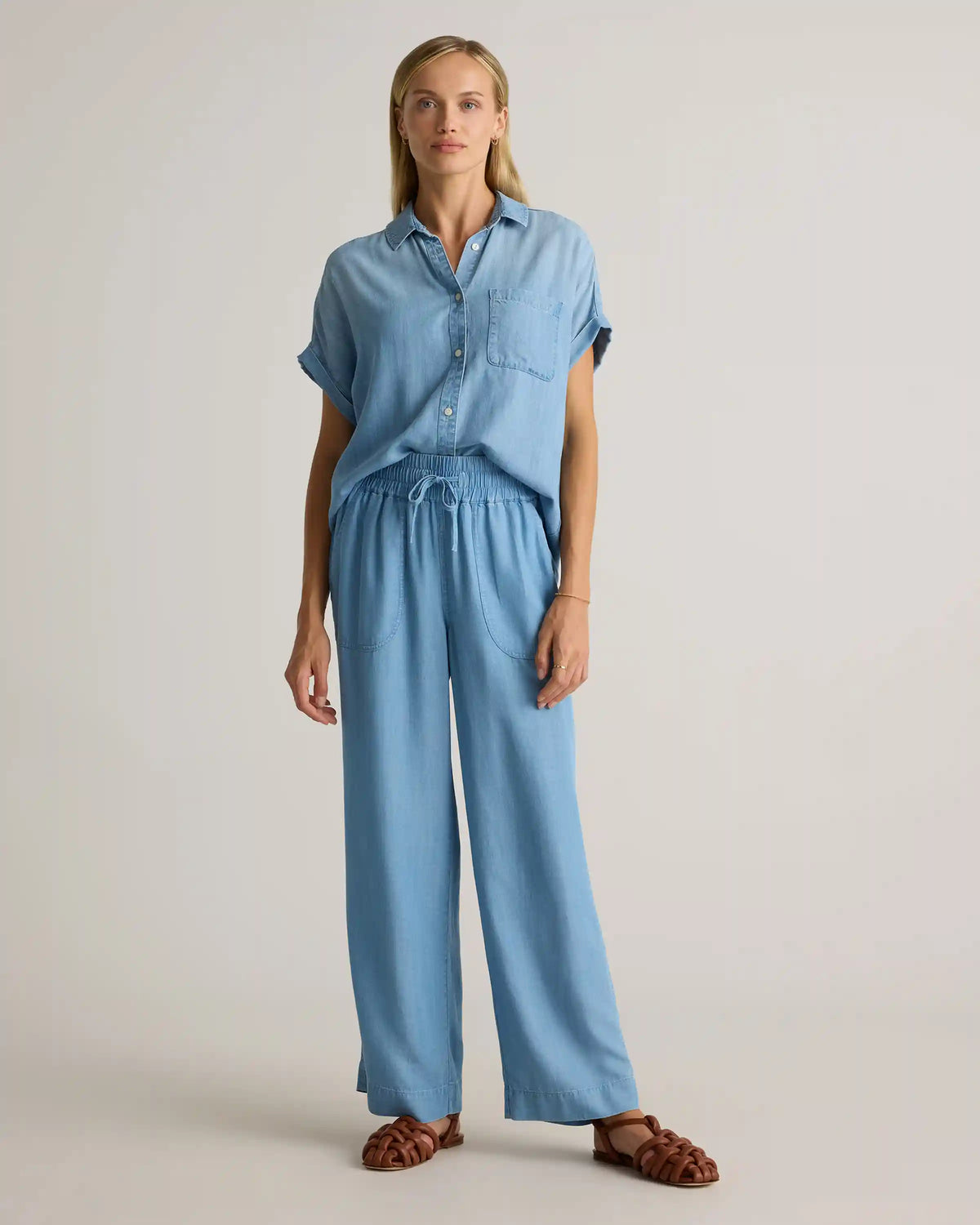 Pull-On Tencel Chambray Pants