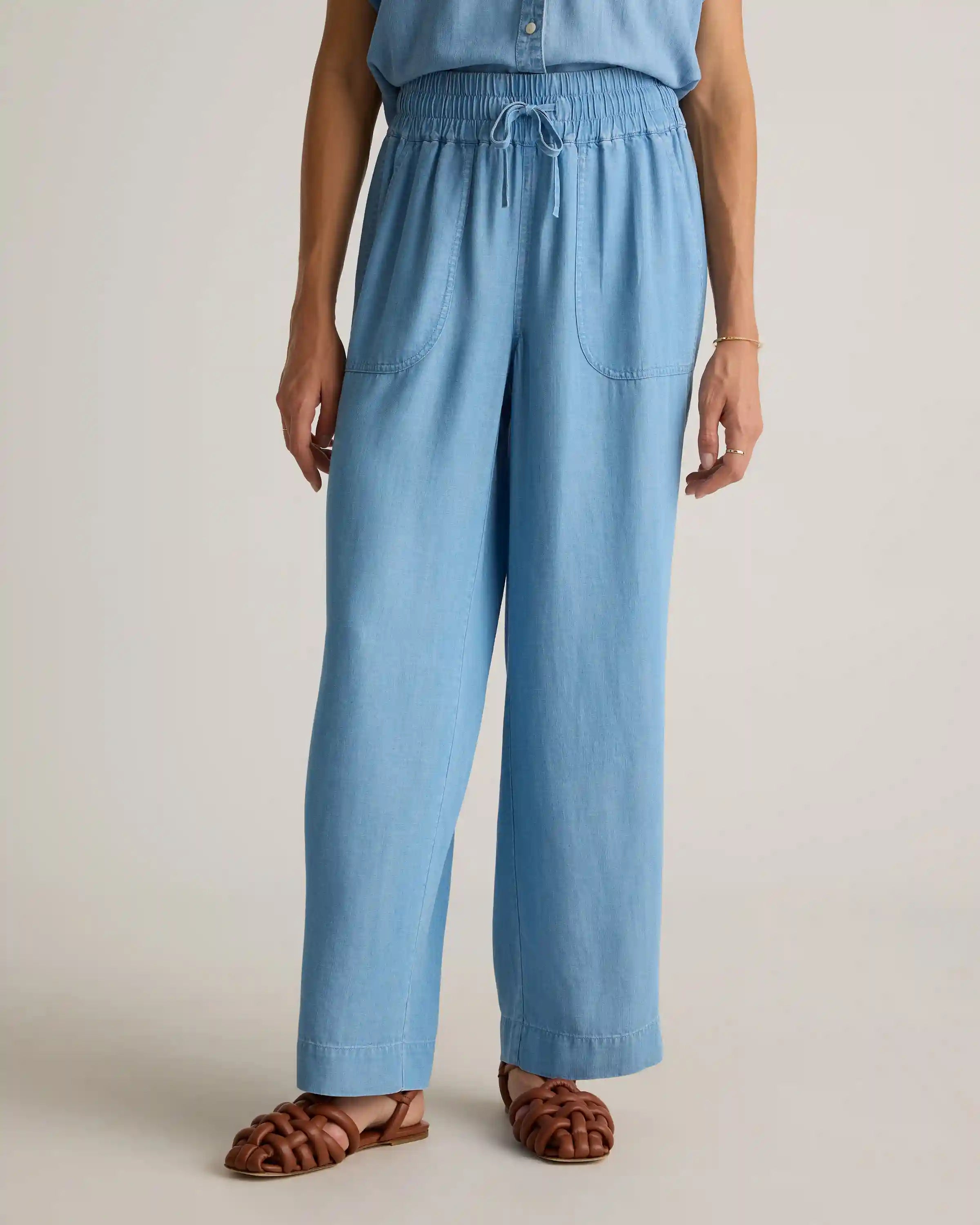 Pull-On Tencel Chambray Pants