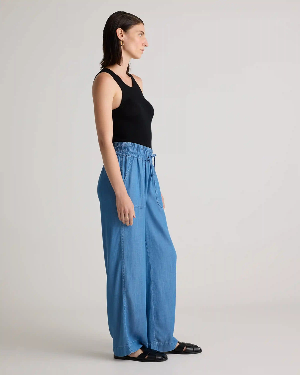Pull-On Tencel Chambray Pants